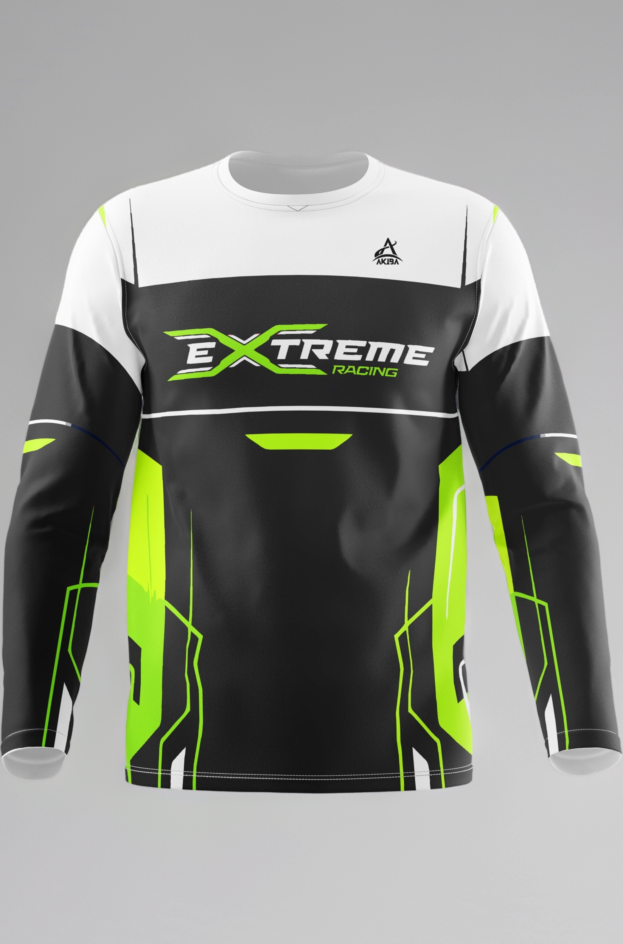 Full Sleeve Extreme Motocross Printed Clothes: Biker Racing Jersey Riding Sports Tshirt for Unisex (Black)