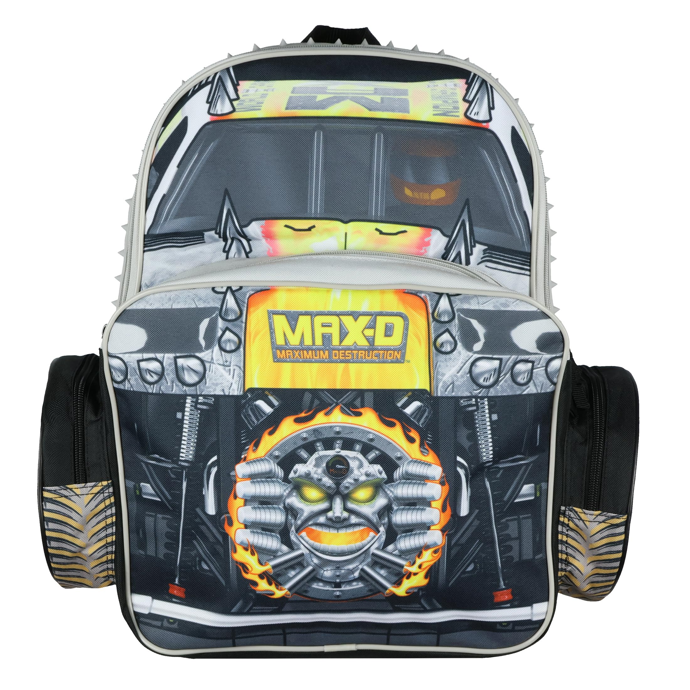 INTIMO Monster Jam Backpack Max-D Maximum Destruction 3D Monster Truck Kids School Book Bag with Laptop Tech Sleeve 16"