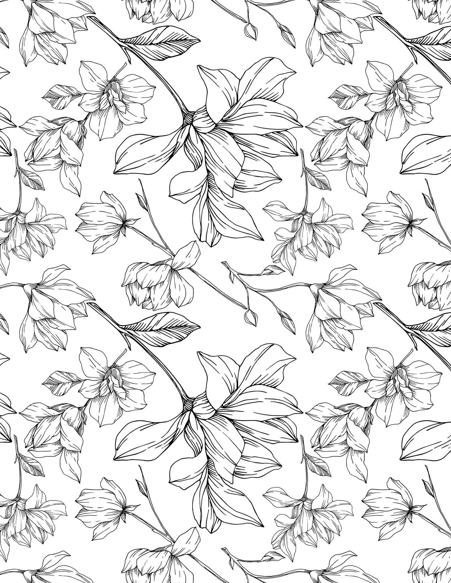 Sanbao Studio Ceramic Decals - Magnolia (Black, 19 x 13 inch)