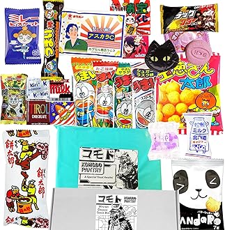 25 Japanese Snack and Japanese Dagashi Sweet Box, Umaibo, Japanese Chocolate and Ramune Candies, Anime Gift, Gamers Nerds Geeks Gift, Snack Box Gift