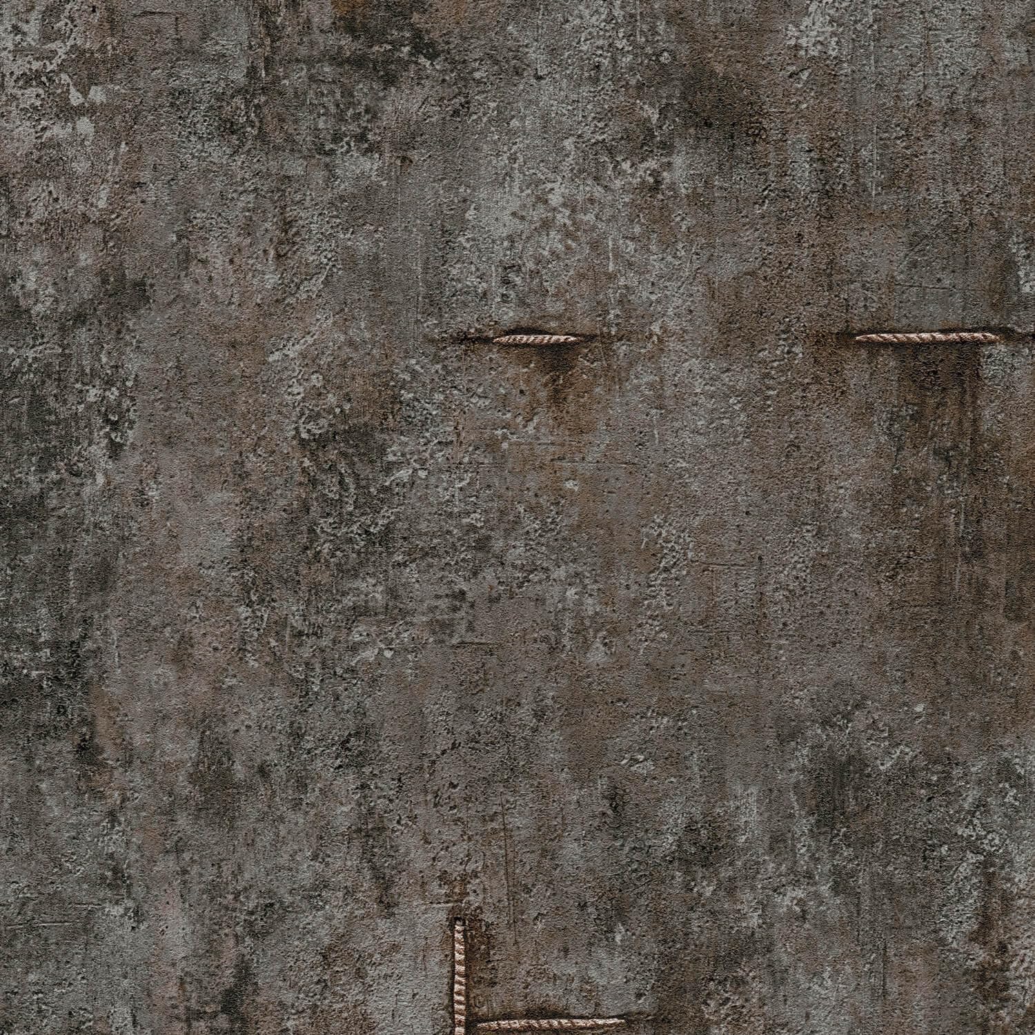 Papel pintado no tejido gris antracita efecto cemento de 0,53 x 10,05 m