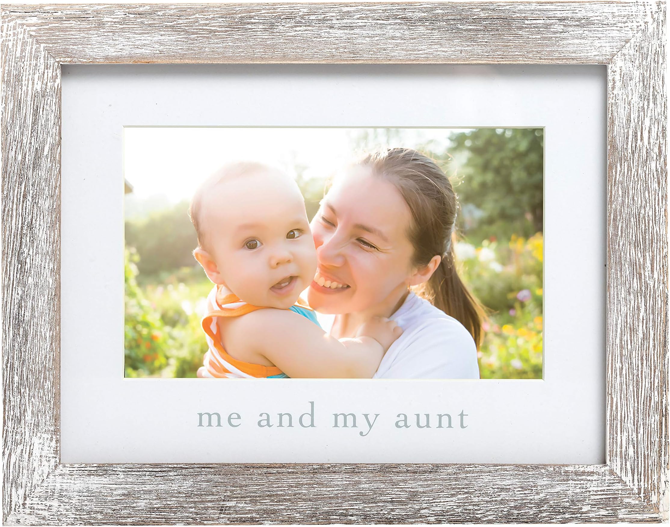 PearheadMe and My Aunt Photo Frame, Niece or Nephew Family Picture Frame, Gift for Sister or Siblings, Godmother Gift, Baby Keepsake Picture Frame, Nursery Decor, Distressed Gray