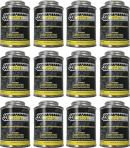 Sherco-Auto Cepillo de cemento vulcanizante transparente multiusos para reparación de neumáticos, lata superior de 8 onzas, paquete de 12 unidades,