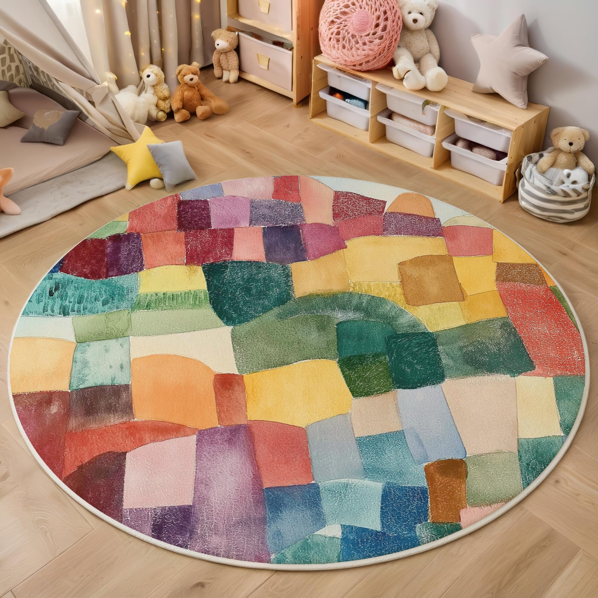 Alfombra antideslizante 3D ALTCIRNMD con estampado geométrico sólido para salón seguro