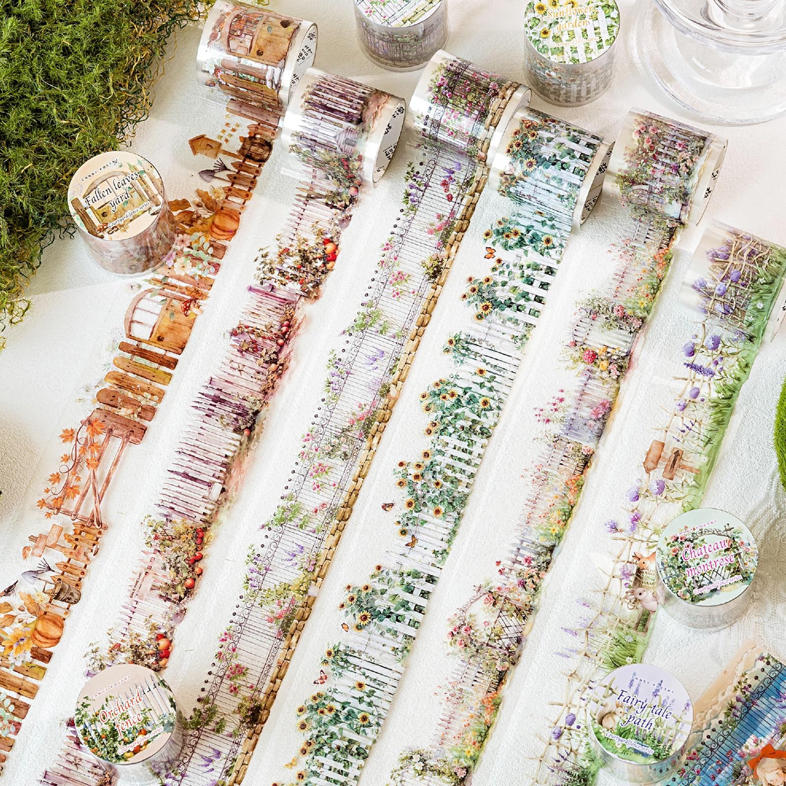 Cinta PET para diarios y scrapbooking, 6 rollos Washi Tape cinta washi decorativa pre-cortada Masking Tape para journaling bíblico, scrapbooking,Decorar Regalos de tarjetas y álbumes de fotos