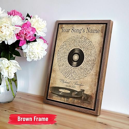 Vista 202 de H-DEWALL Letras de canciones personalizadas con marco, arte de pared musical personalizado para él, decoración sentimental y regalo inspirador