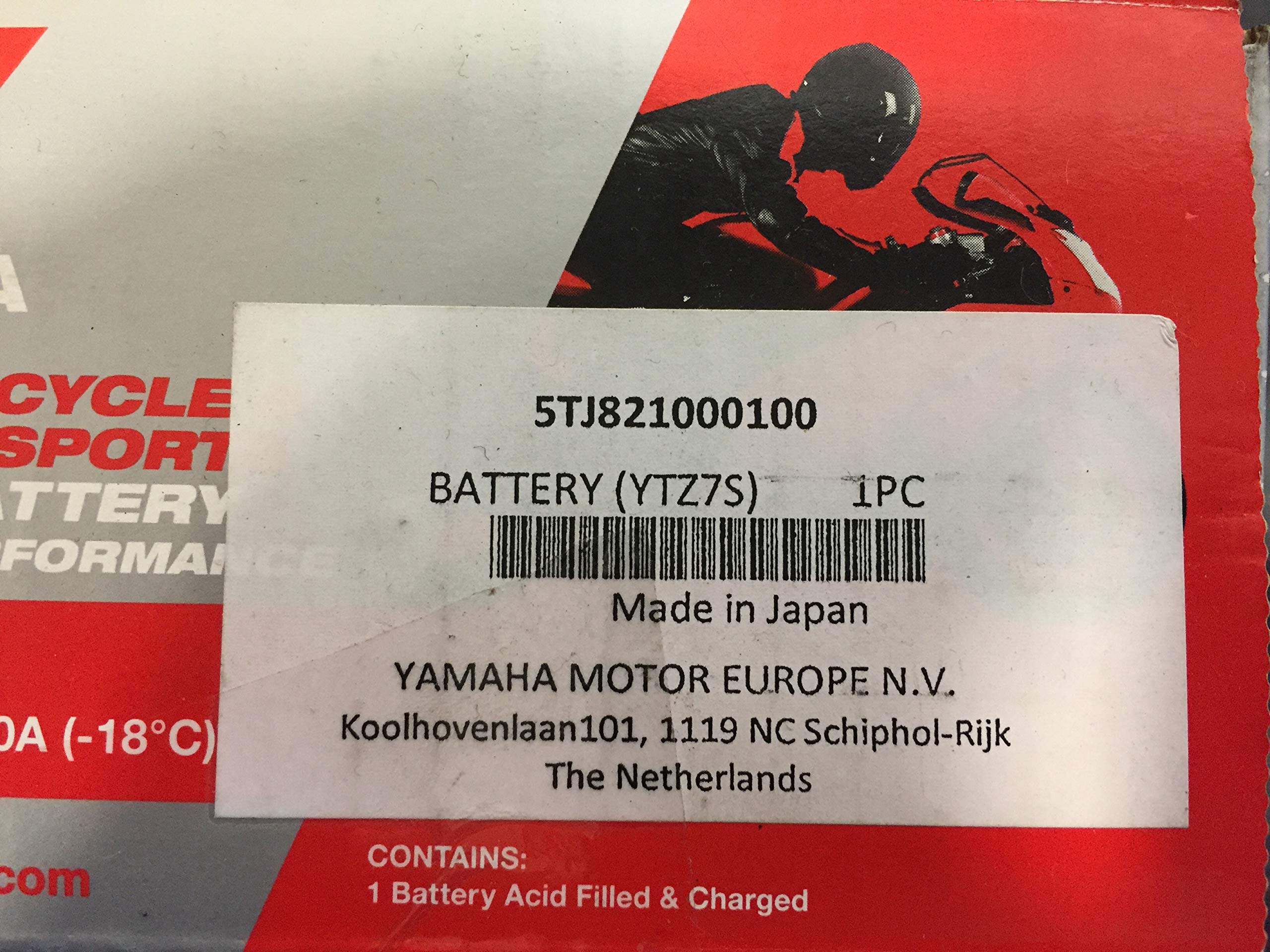 Bateria YUASA YTZ7S Original Yamaha 5TJ821000100 Medidas 113x70x105 mms