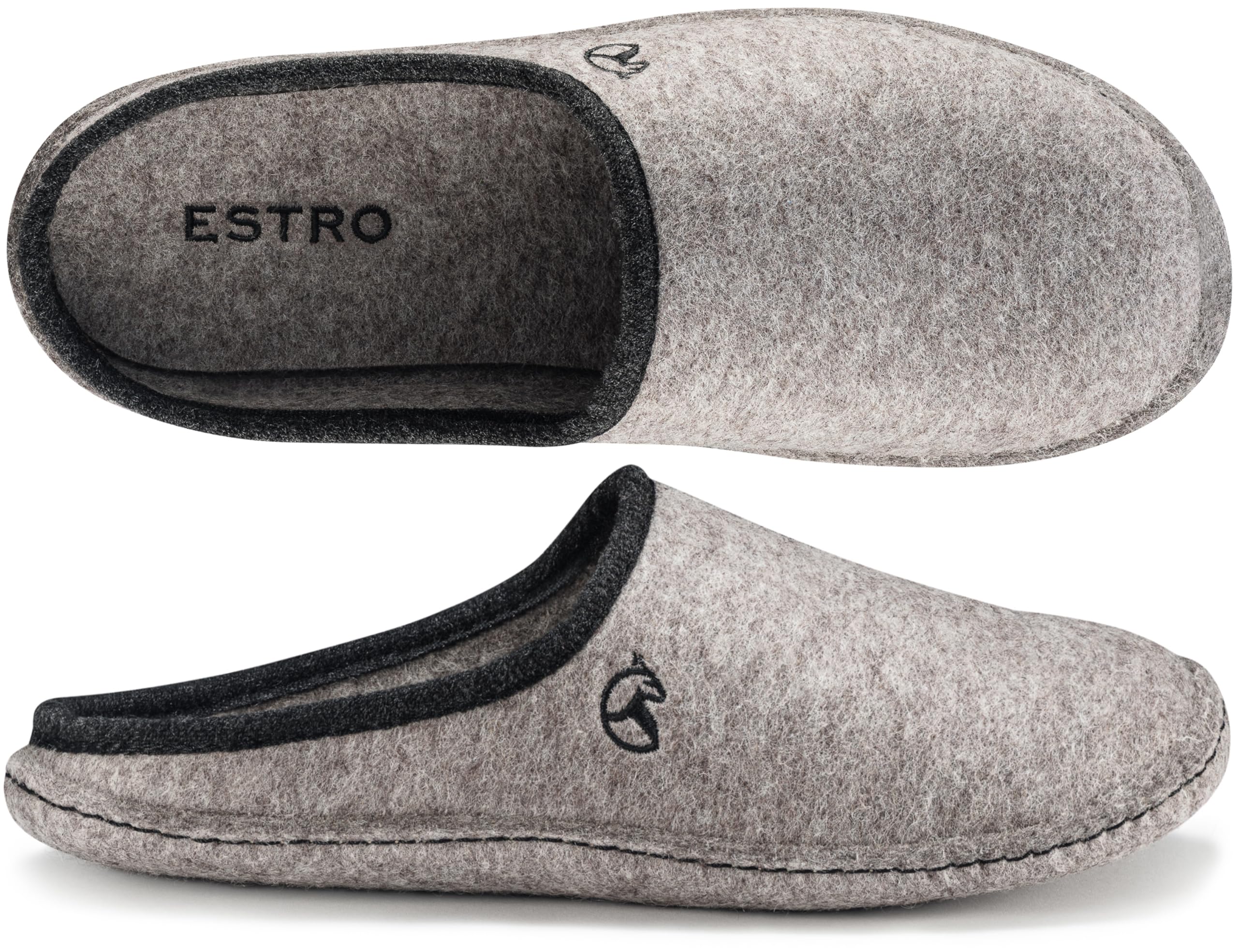 ESTRO Pantuflas de Fieltro Hombre - Pantuflas Hombre Zapatillas de Estar Por Casa Zapatillas con Suela de Fieltro WOLLFILZ