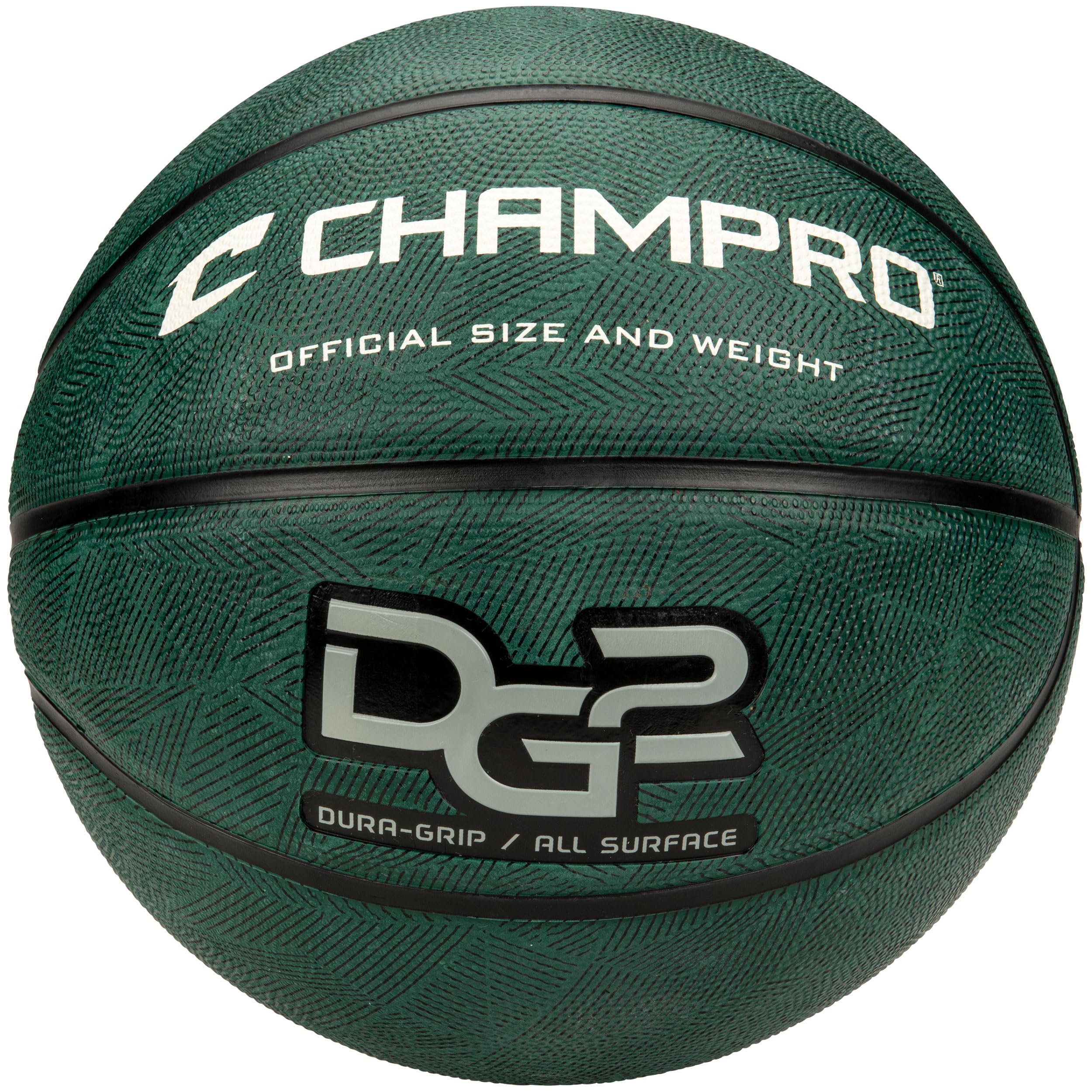 CHAMPRO Dura-Grip 230 Rubber Basketball, Women's Size 28.5, Forest Green