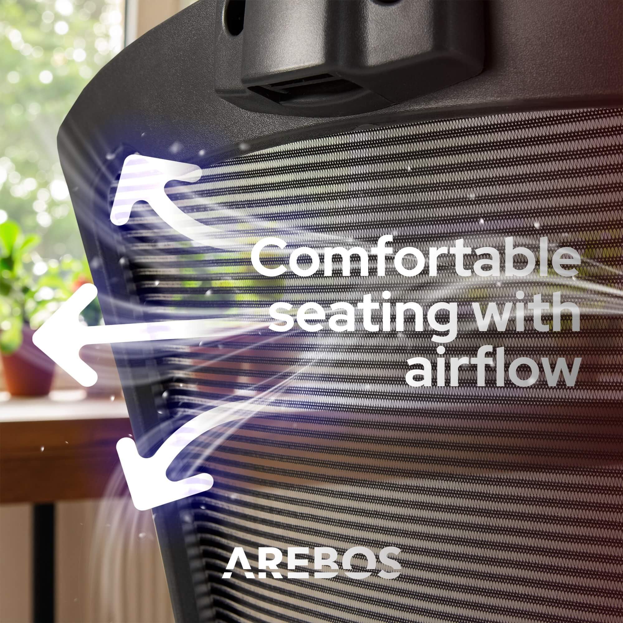 Arebos Silla Ergonómica de Oficina | Silla de Escritorio con Reposacabezas Ajustable, Reposabrazos, Apoyo Lumbar, Función Giratoria | Silla Giratoria de Malla | Respaldo | Capacidad de Peso 136 kg