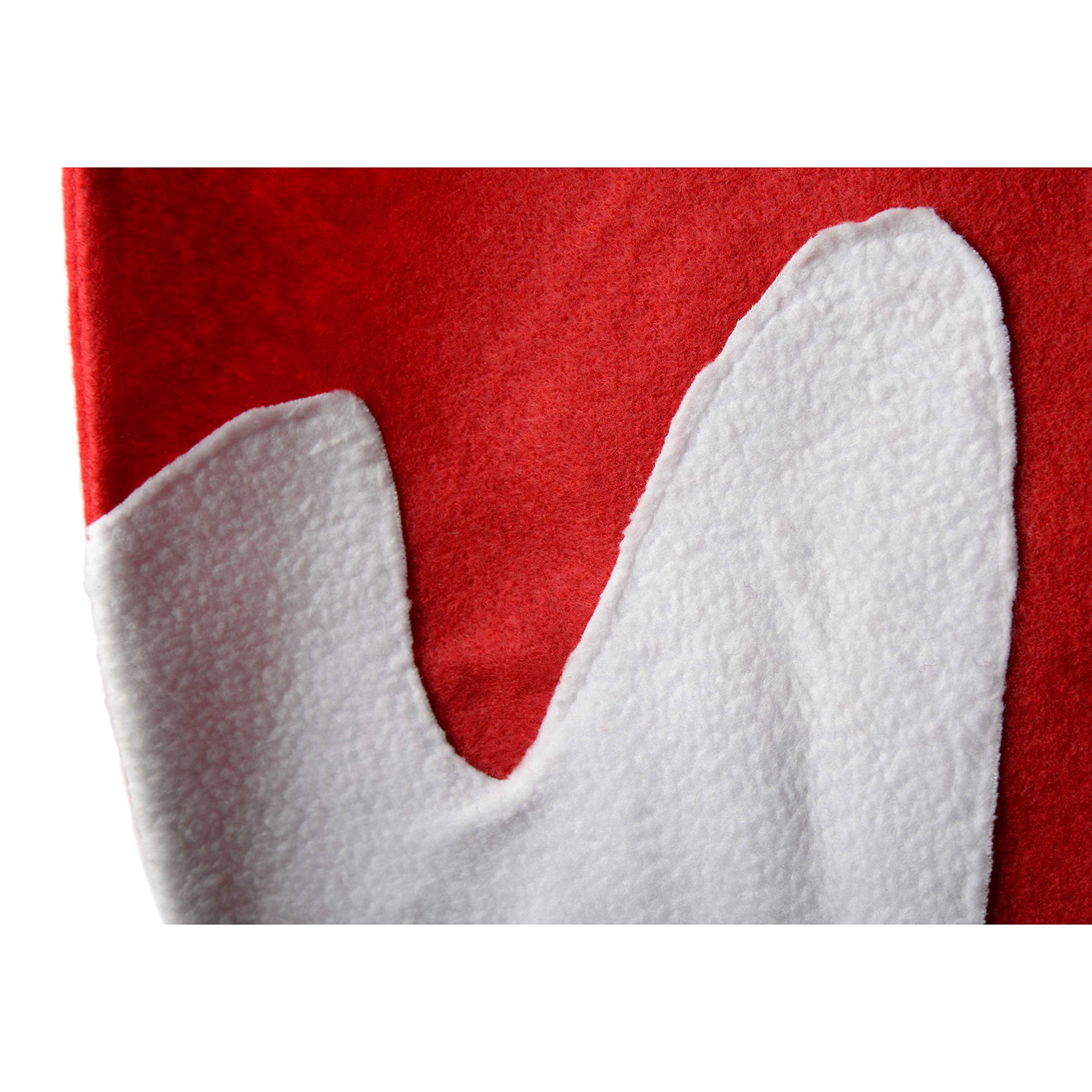 Jupe De Sapin De Noël 102 Cm - Rouge Et Blanc, Motif Pudding, Velcro | Décoration Base D'arbre