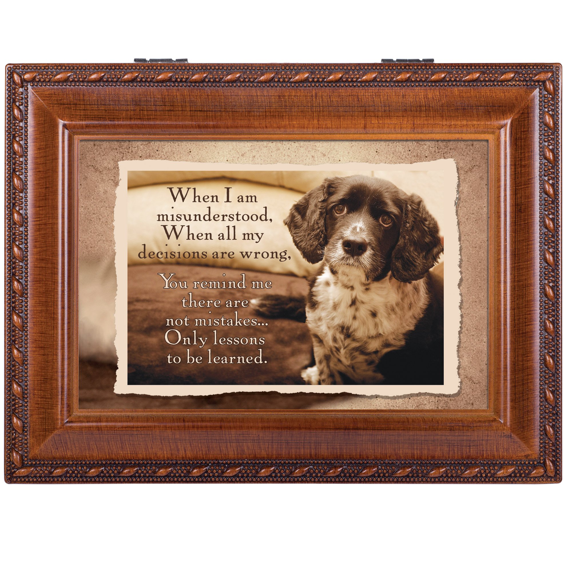 Cottage Garden Lessons to Be Learned Boîte à musique en bois avec finition en bois Inscription That's What Friends are for