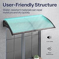 Vista 5 de Vivohome Toldo de policarbonato para puerta o ventana marrón con soporte negro de 40 pulgadas x 40 pulgadas