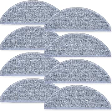 8 Pack Mop Cloth Pads Accessories Compatible with Roborock Q10 S5/Q10 S5+/Q10 X5/Q10 X5+ Robot Vacuum Cleaner Mop Cloth Vacuum Mop Pad Kit Replacement Parts A Fiber mop Cloth 8pcs