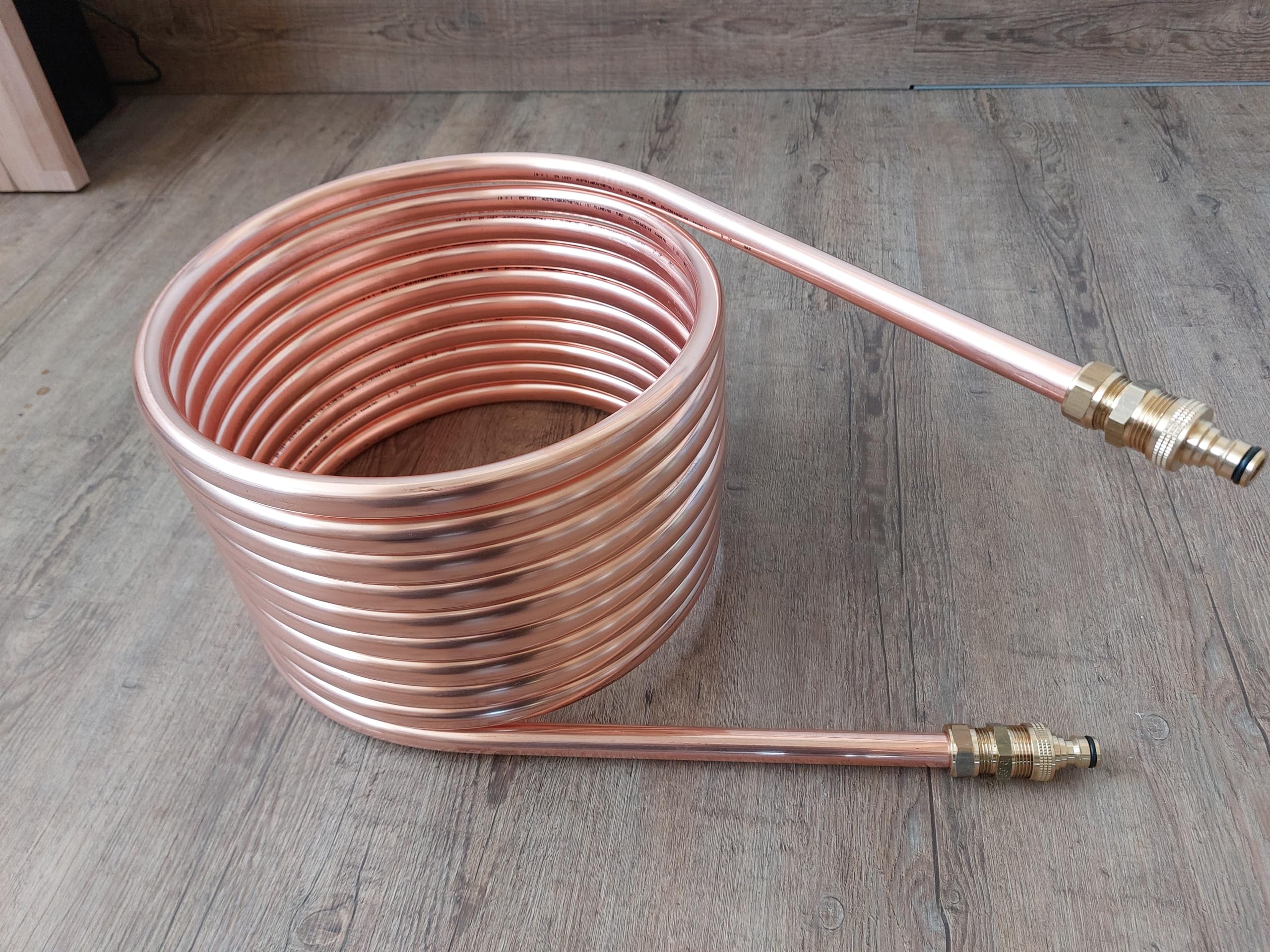 Spirale aus 10m Kupferrohr 15x1mm Außendurchm. ca.31cm Poolheizung ANSCHLUSS GARD.