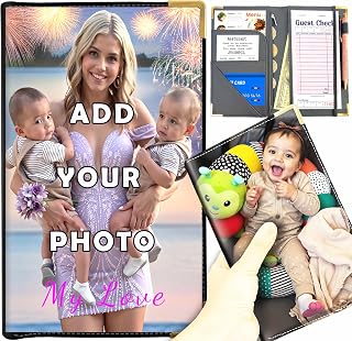 Design Your Own Waitress Book, Customize Server Books for Waitress 9.0x5.3", Server Wallet with Zipper Pocket, Waitress Book Waitstaff Organizer with Money Pocket