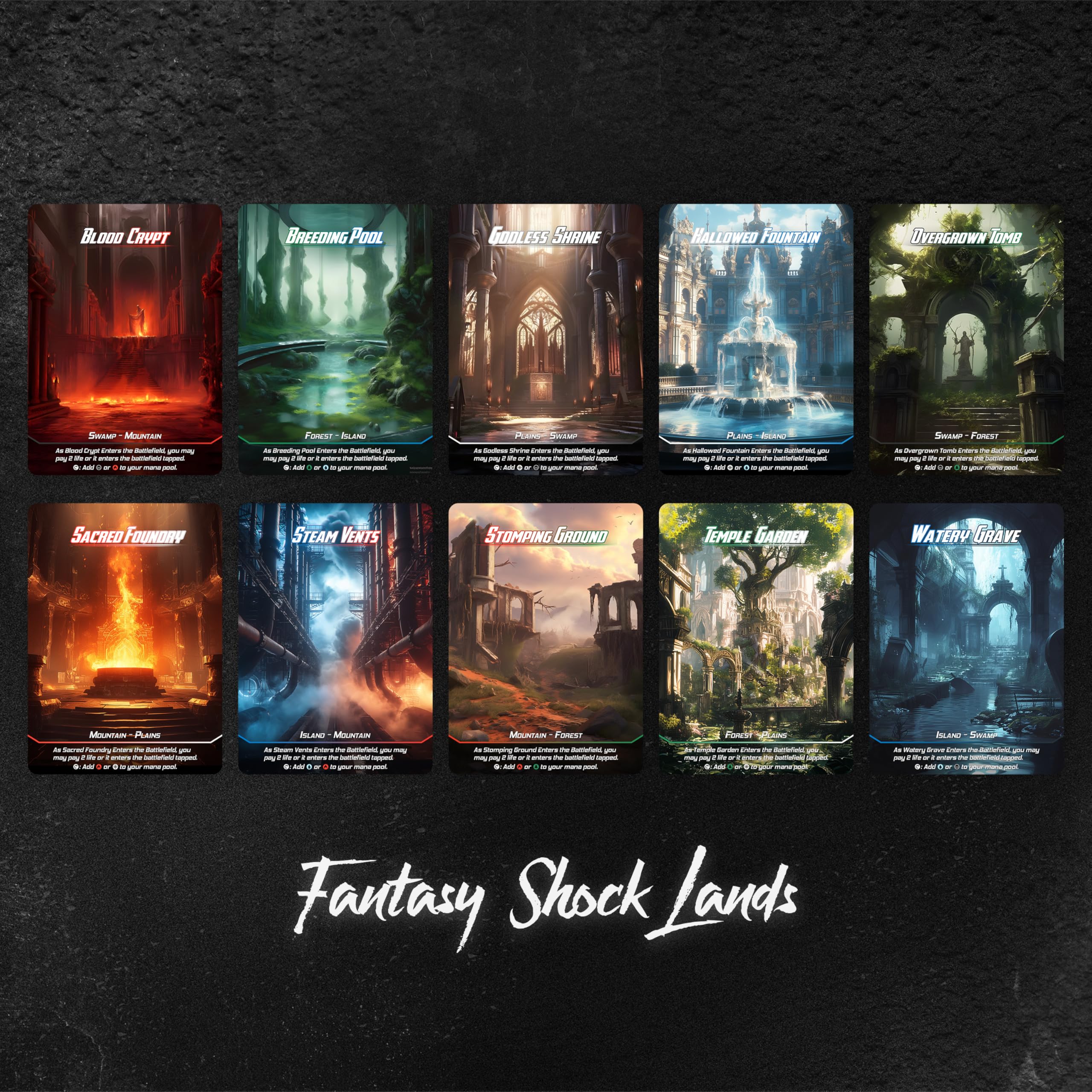 Amazon.com: Proxy Cards for Magic The Gathering, Alternative Custom Art DIY  Cards, Fantasy Shock Lands, Normal : Toys & Games