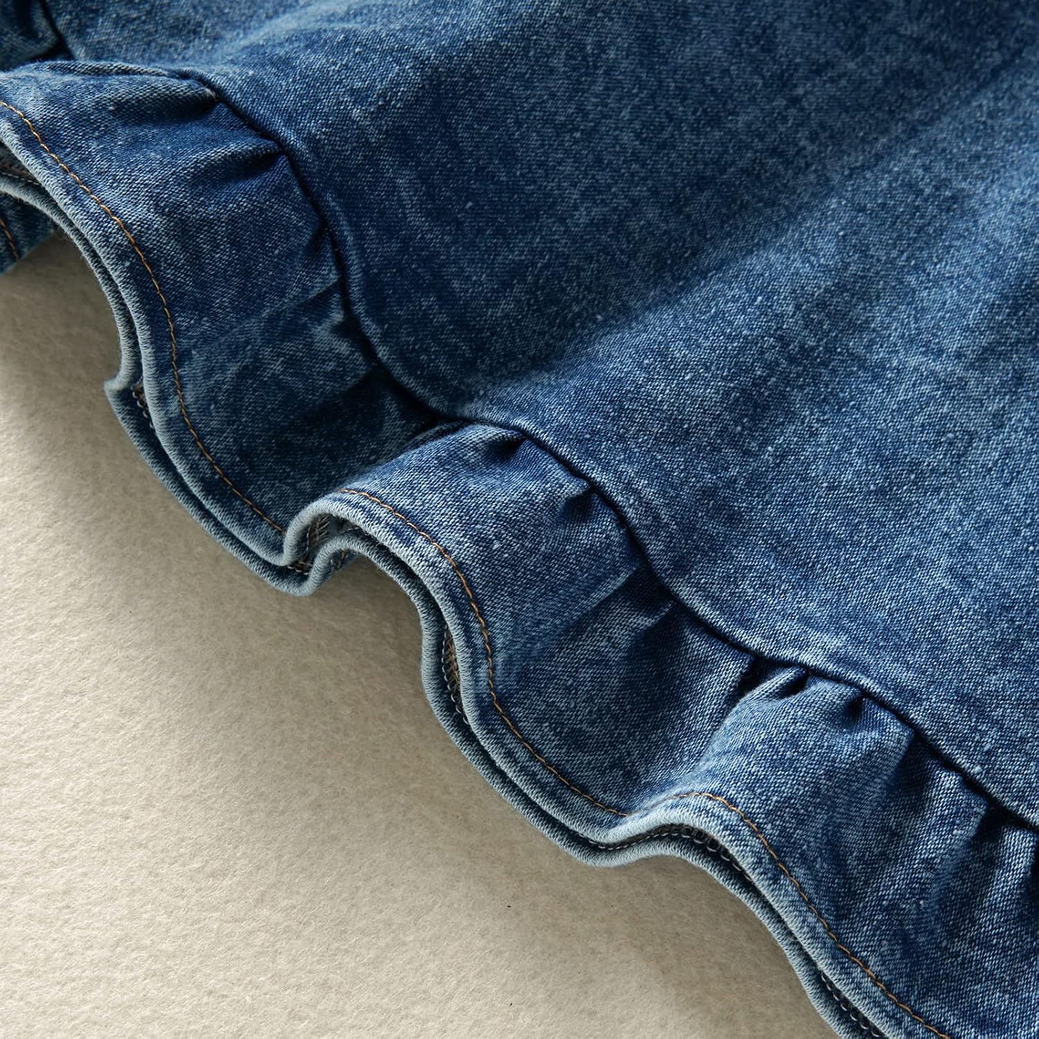 Gaono 幼児 女の子 夏 サンドレス ベビー デニム フリル ドレス ノースリーブ ストラップ プリーツ Aライン レイヤード