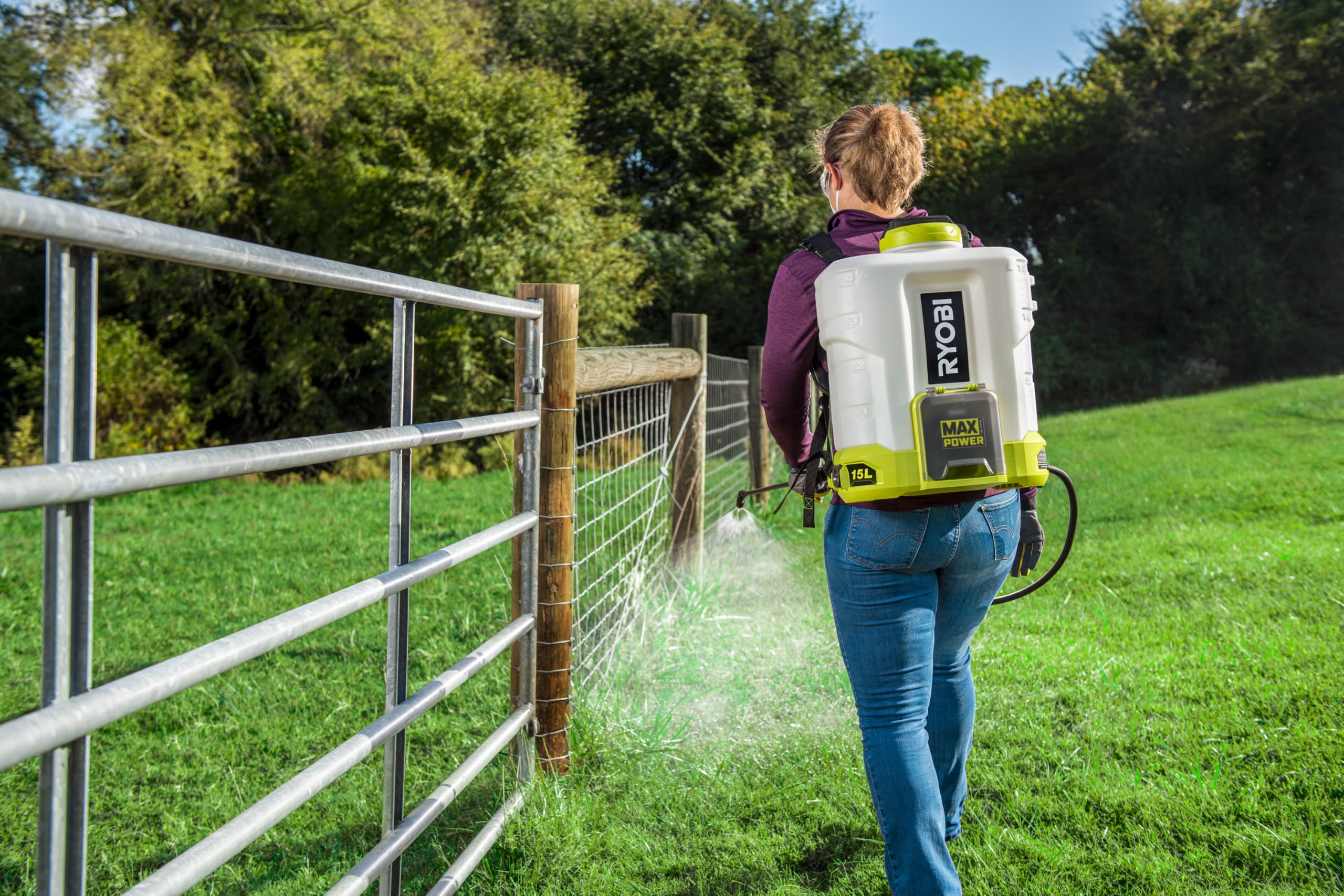RYOBI Pulvérisateur à Dos 36V Max Power RY36BPSA-0 – Traitement Jardin, Désherbage, Potager, Verger et Grandes Surfaces, Réservoir Grande Capacité, Lance Télescopique, sans Batterie ni Chargeur