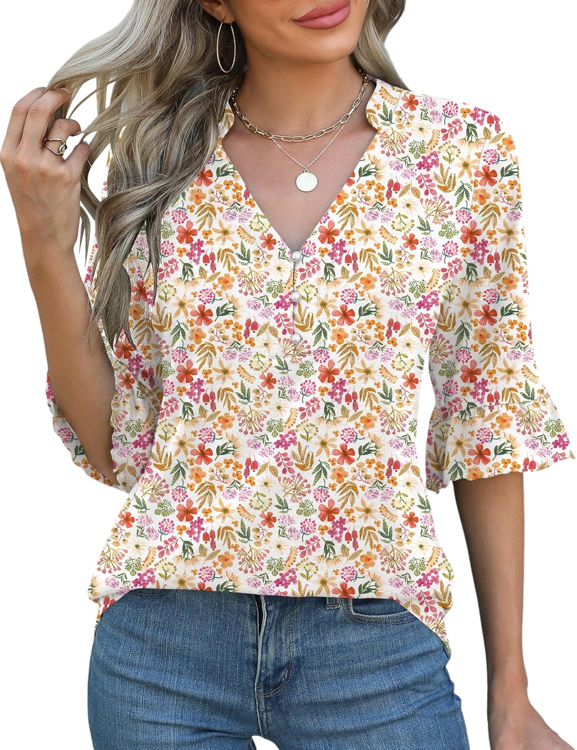 White Red Floral