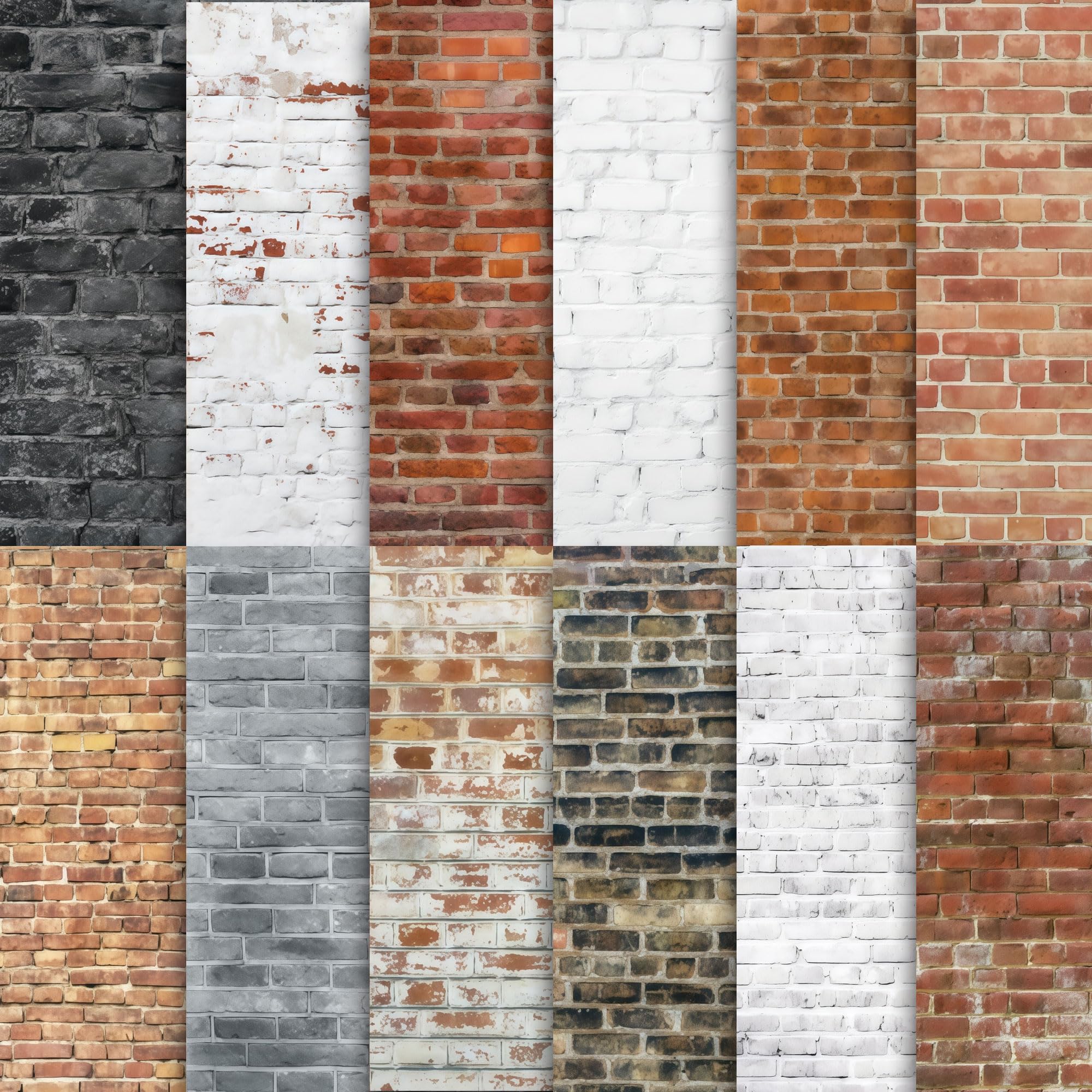 RAORAOYUE 24 Sheets Vintage Brick Scrapbook Paper, Decorative Craft Paper