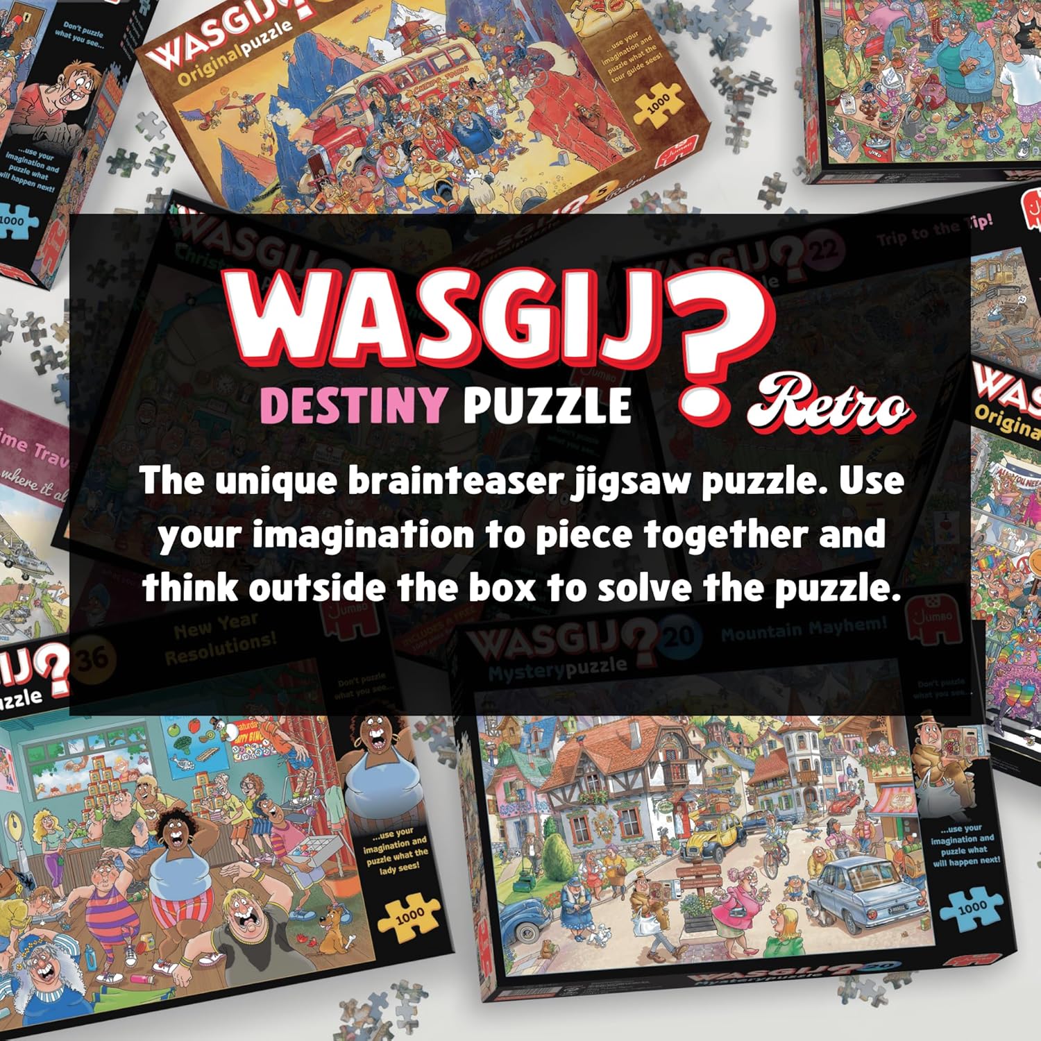 Wasgij Retro Destiny 9, Super Models - Unique 1000 Piece Jigsaw Puzzle for Adults - Colourful, Puzzling, Challenging & Brainteasing Adult Jigsaws - 100% Recycled Cardboard 1000Pc Puzzles - Jumbo