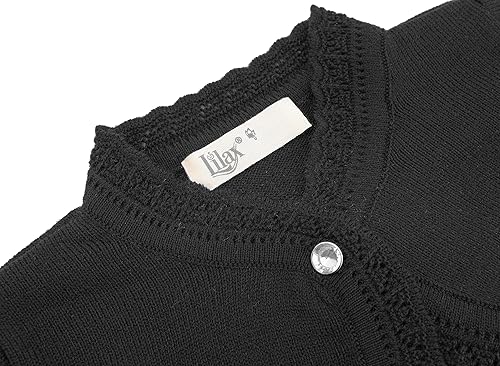 Miniatura 4 de Lilax - Cárdigan tipo bolero de tejido de punto, de manga larga, con cierre de botón, para niñas pequeñas