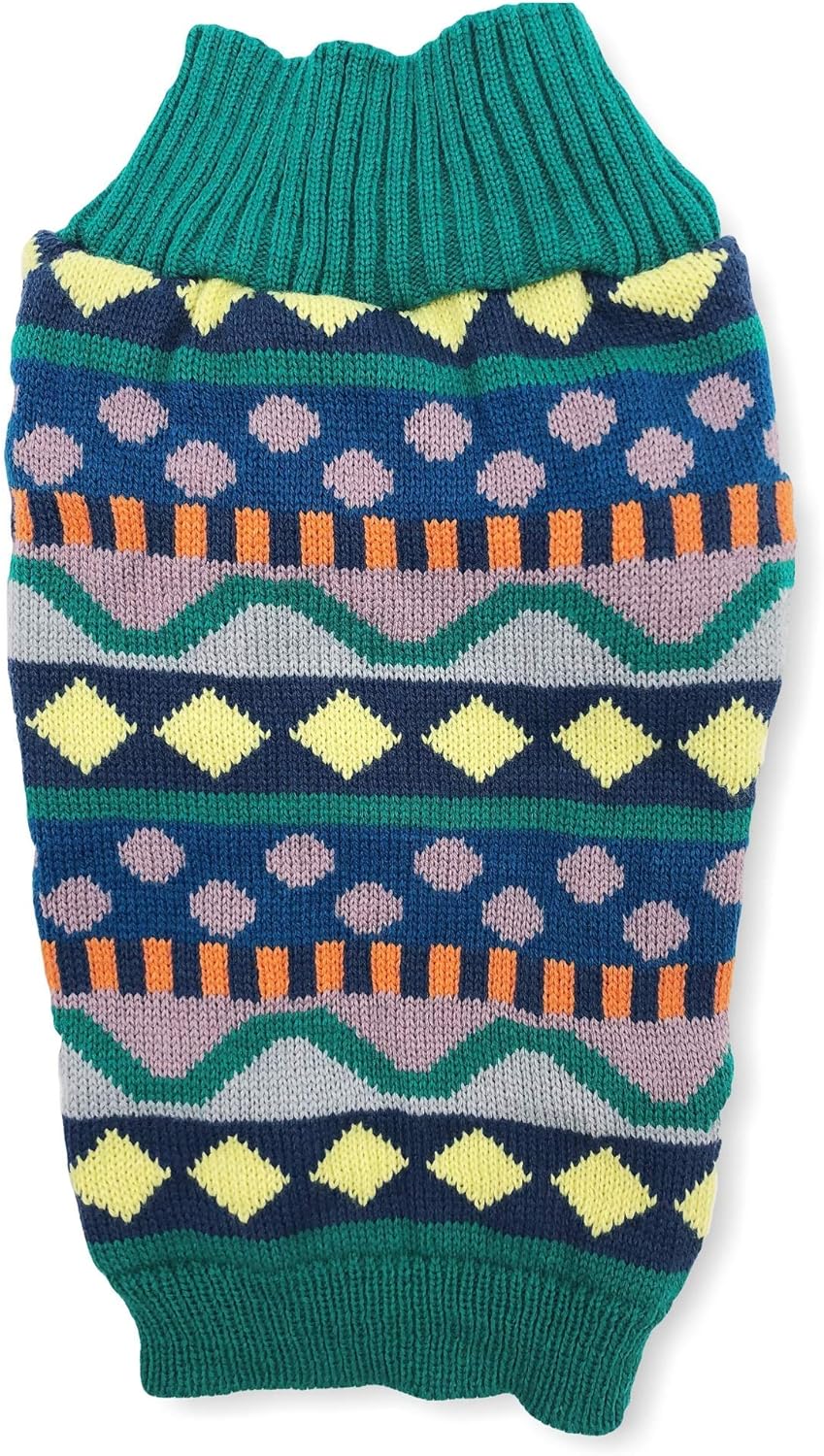 Dog Sweater Knitted Fashion Warm Soft Winter Clothes for Small Large Pet Cat Puppy (M: Length - 15", Multi Pattern) - Image 5