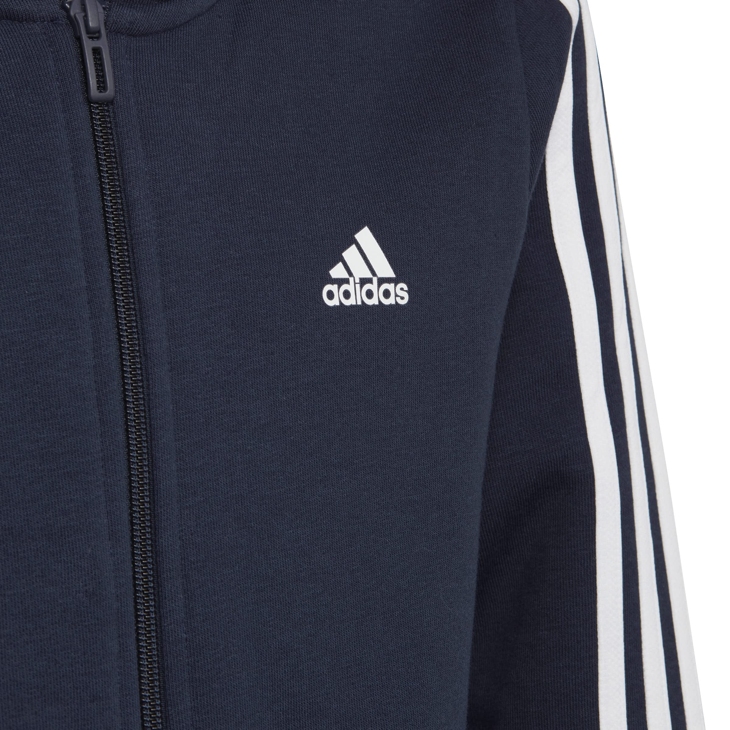 Adidas Unisex Kinder Essentials 3-Stripes Fleece Full-Zip Hoodie Sweatshirt