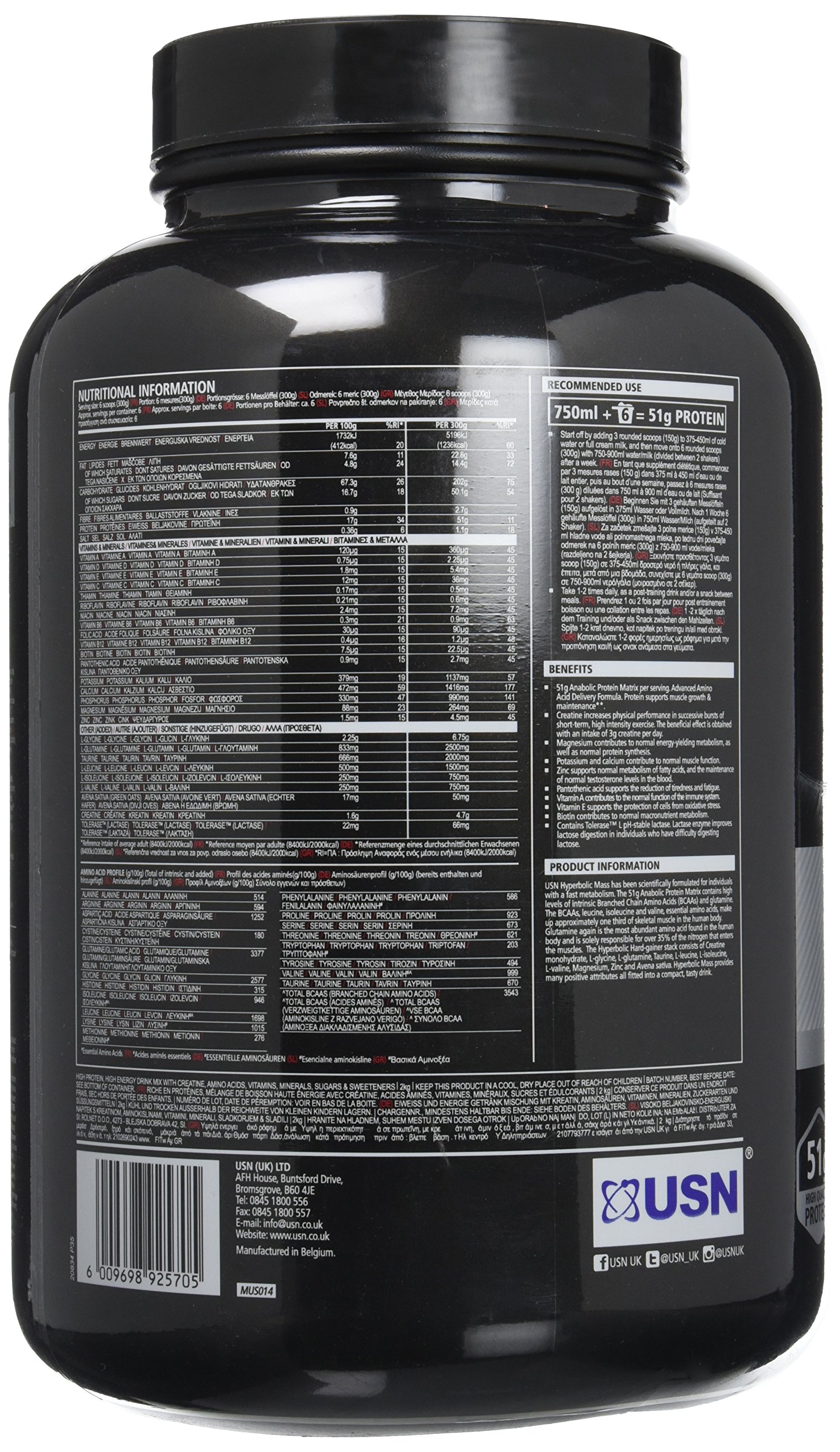 USN Hyperbolic Mass Fraise 2 kg