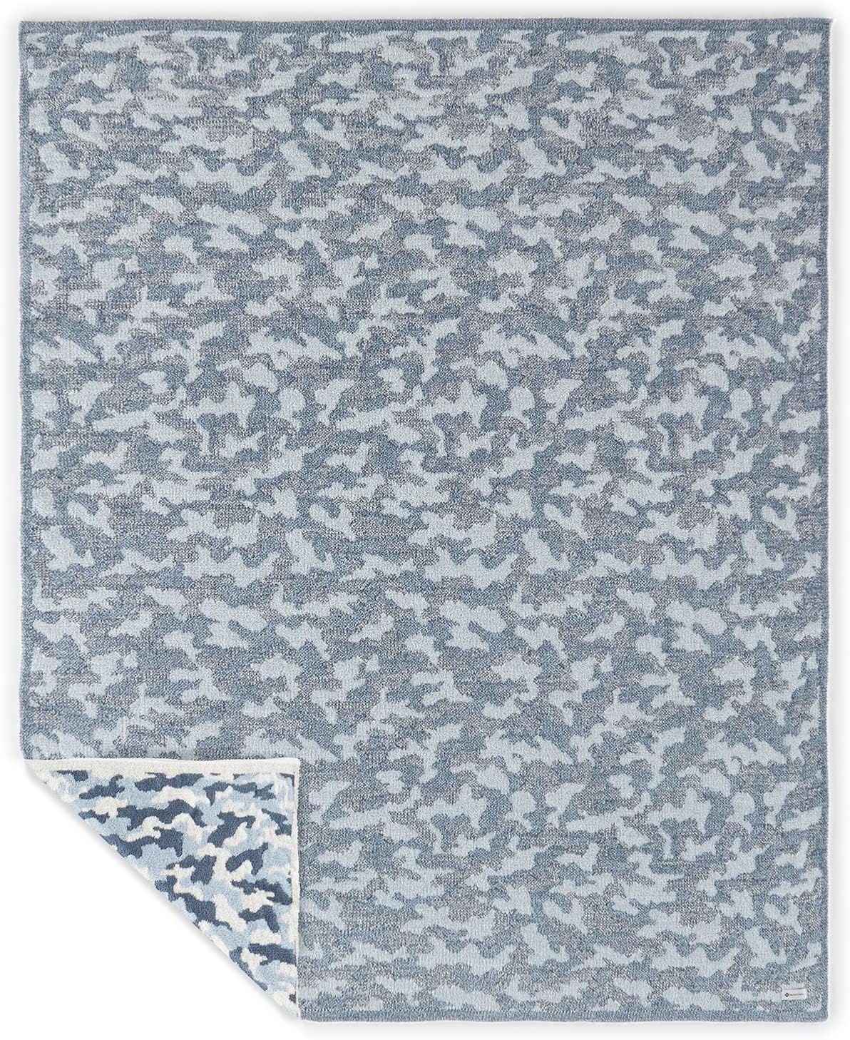 Crafted by Catherine Camouflage Print Cozy Knit Throw Blanket 60" x 70" Inches, Soft Comfy Decorative Throw for Couch Bed Sofa Travel, Camo Blue