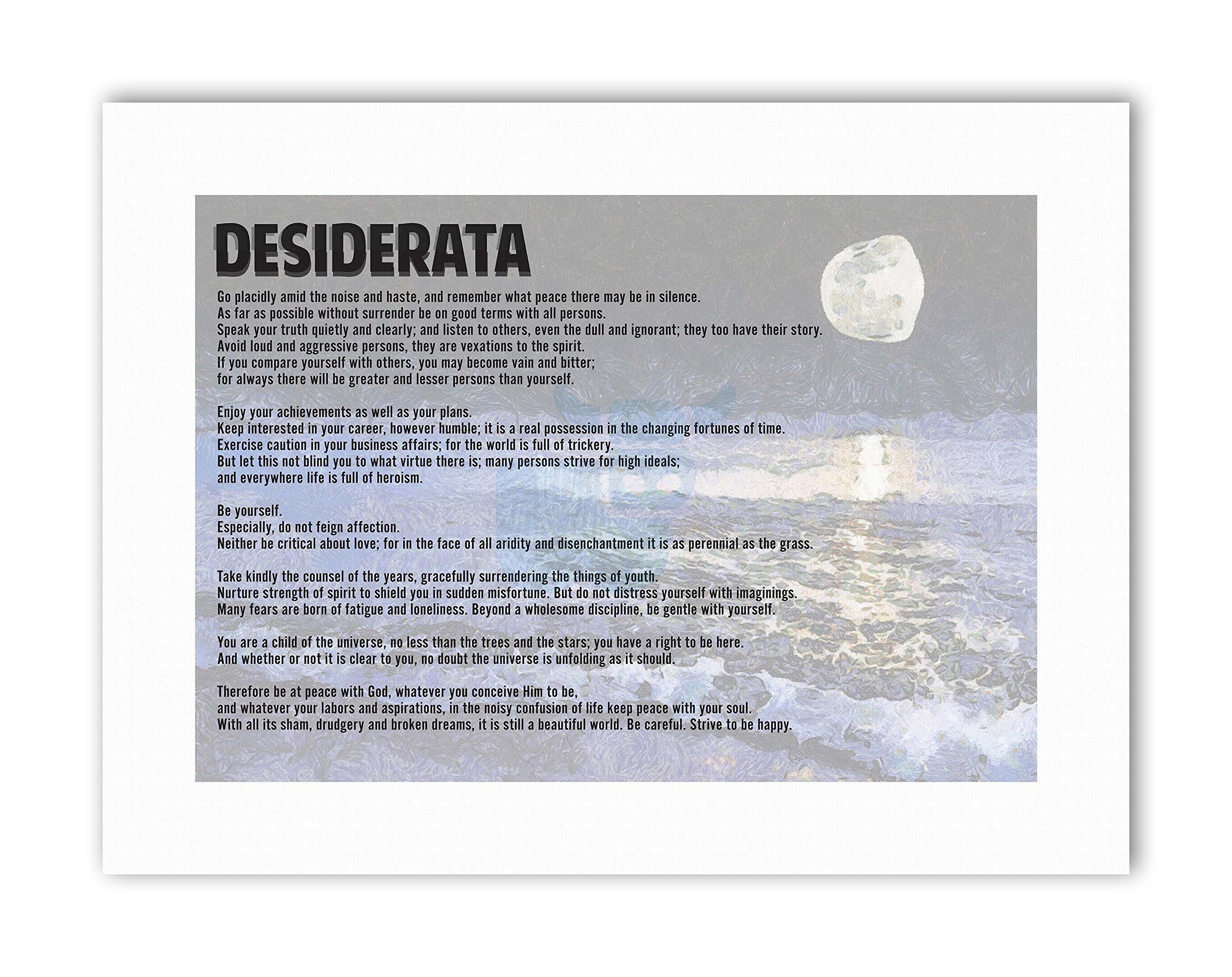 Wee Blue Coo Blue Wee Coo Desiderata Ehrmann Go Placidly Amid Noise Haste Poster Typography Quote Canvas