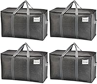 Vista 34 de VENO - Paquete de mudanzas, cajas de almacenamiento para embalaje universitario con tapas alternativas, para dormitorio, extragrande, asas