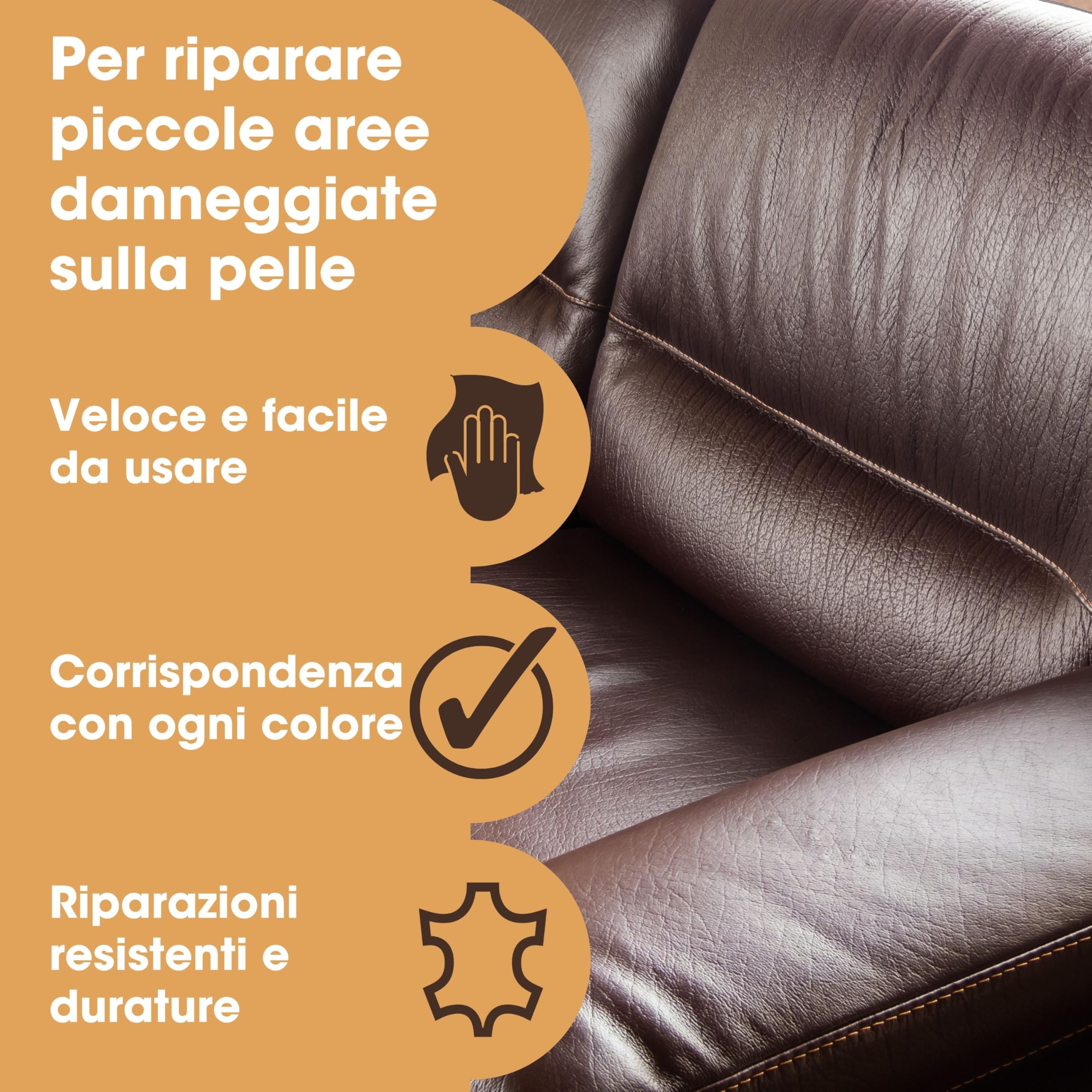 Furniture Clinic Kit Completo di Riparazione della Pelle. 12 Opzioni di Colore per Divani, Sedili Auto. Adatto a Tutte Le tonalità di Pelle. Rattoppa, Riempie e Ritocca Graffi, Strappi (Nero)