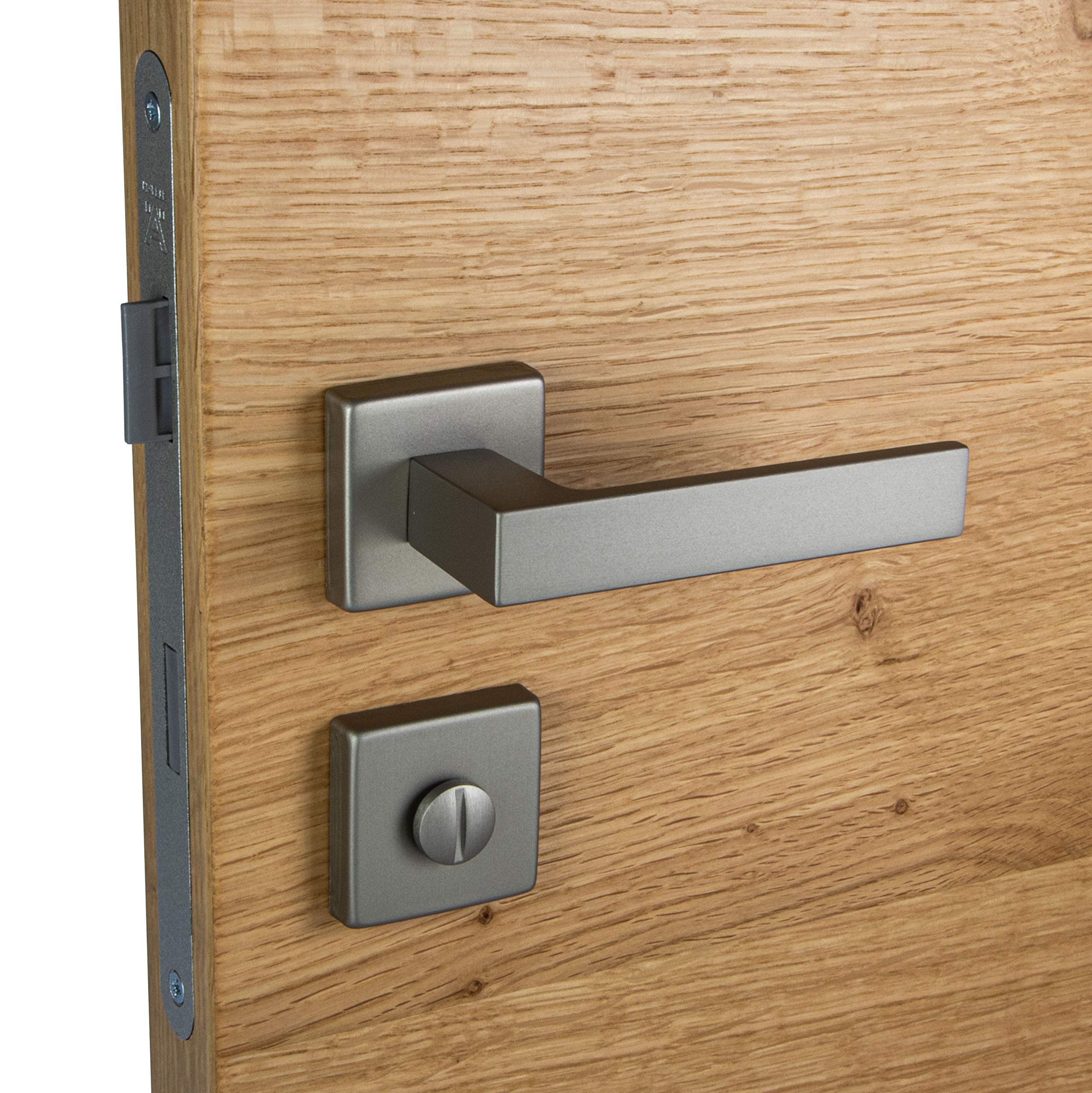 Gedotec Maniglia in alluminio per porta in acciaio inox – PUSH 1317 Ö BB – Barre colorate – Coppia di maniglie argento per porte interne – 1 Set