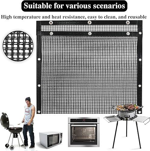 Miniatura 4 de LOOCH Bolsas de malla para parrilla de 13.2 x 10.6 pulgadas, juego de 2 bolsas 100% antiadherentes resistentes para parrilla de barbacoa,