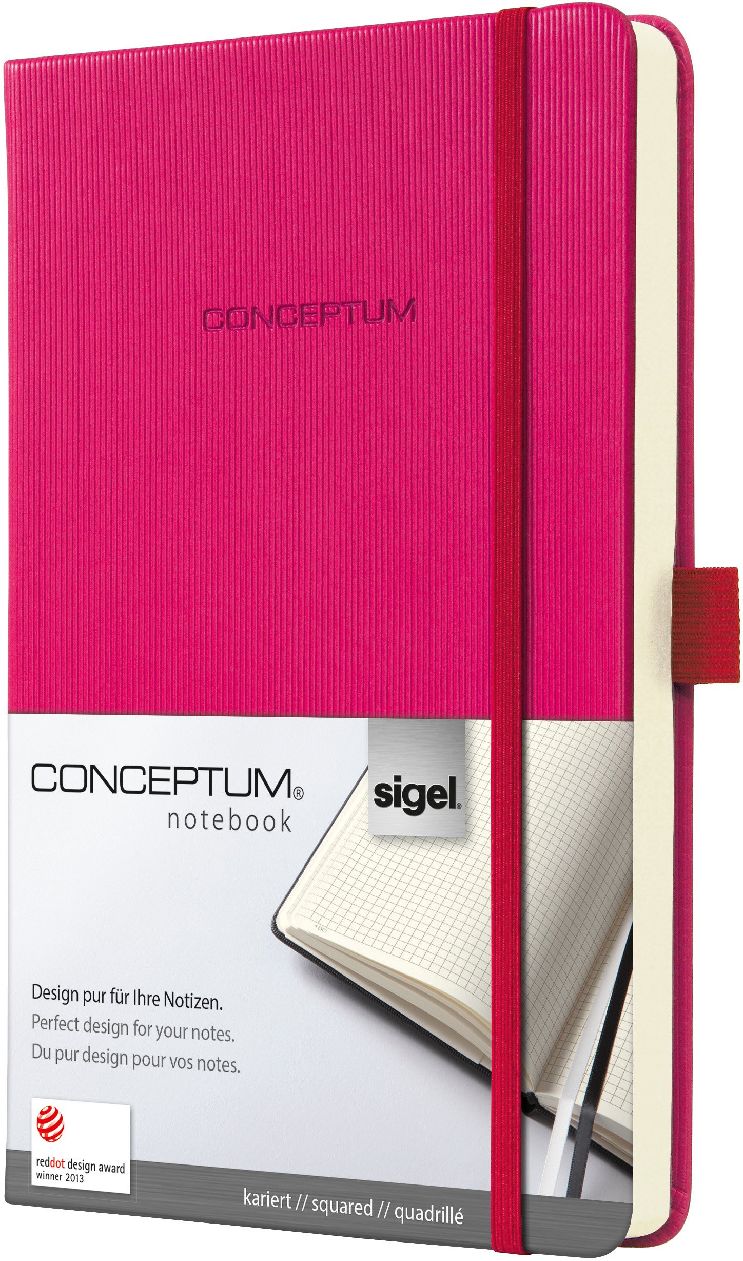 SIGEL CO563 Notizbuch, ca. A5, kariert, Hardcover, pink, Conceptum - viele Modelle