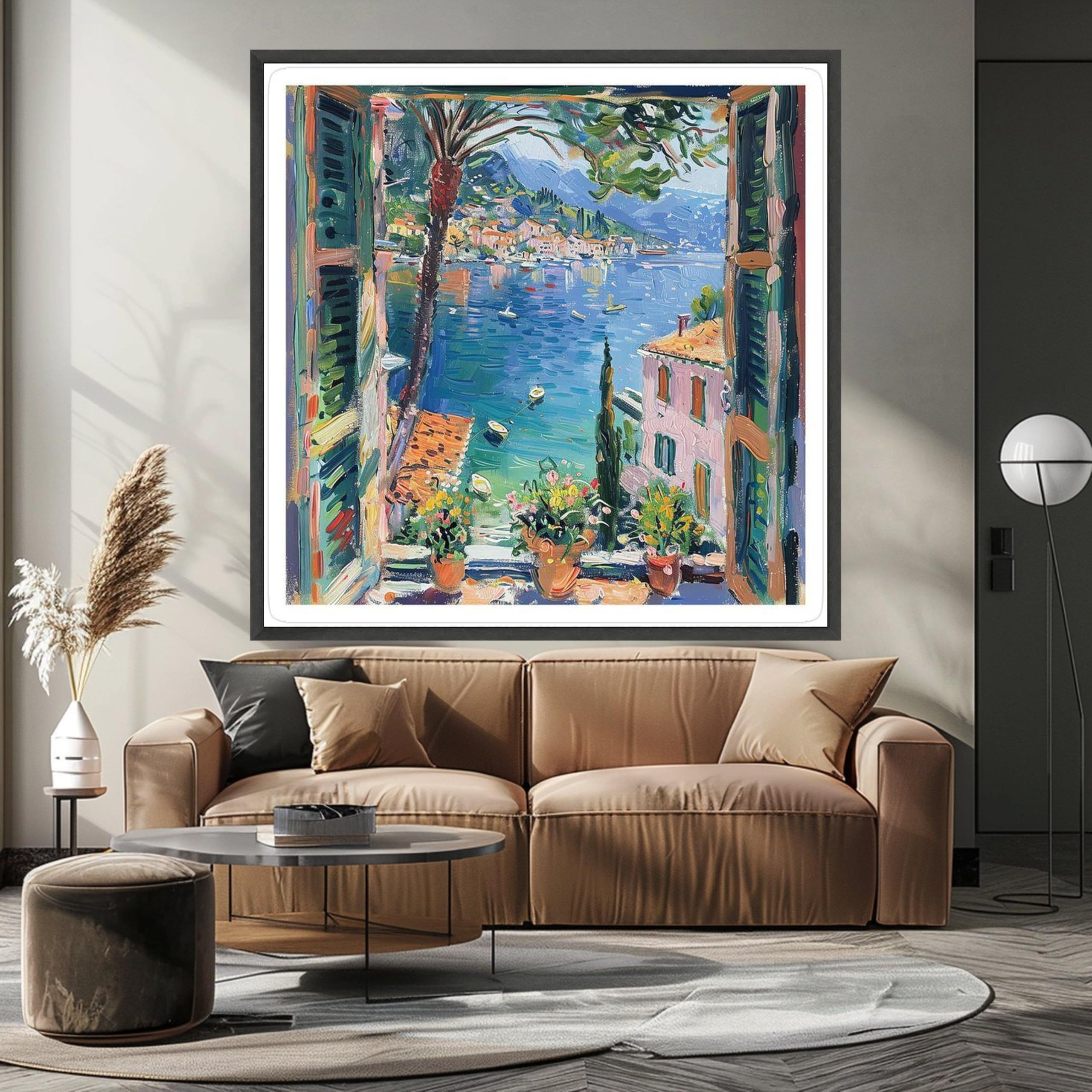 Tableau sur toile port méditerranéen ravivera vos souvenirs de vacances - 8