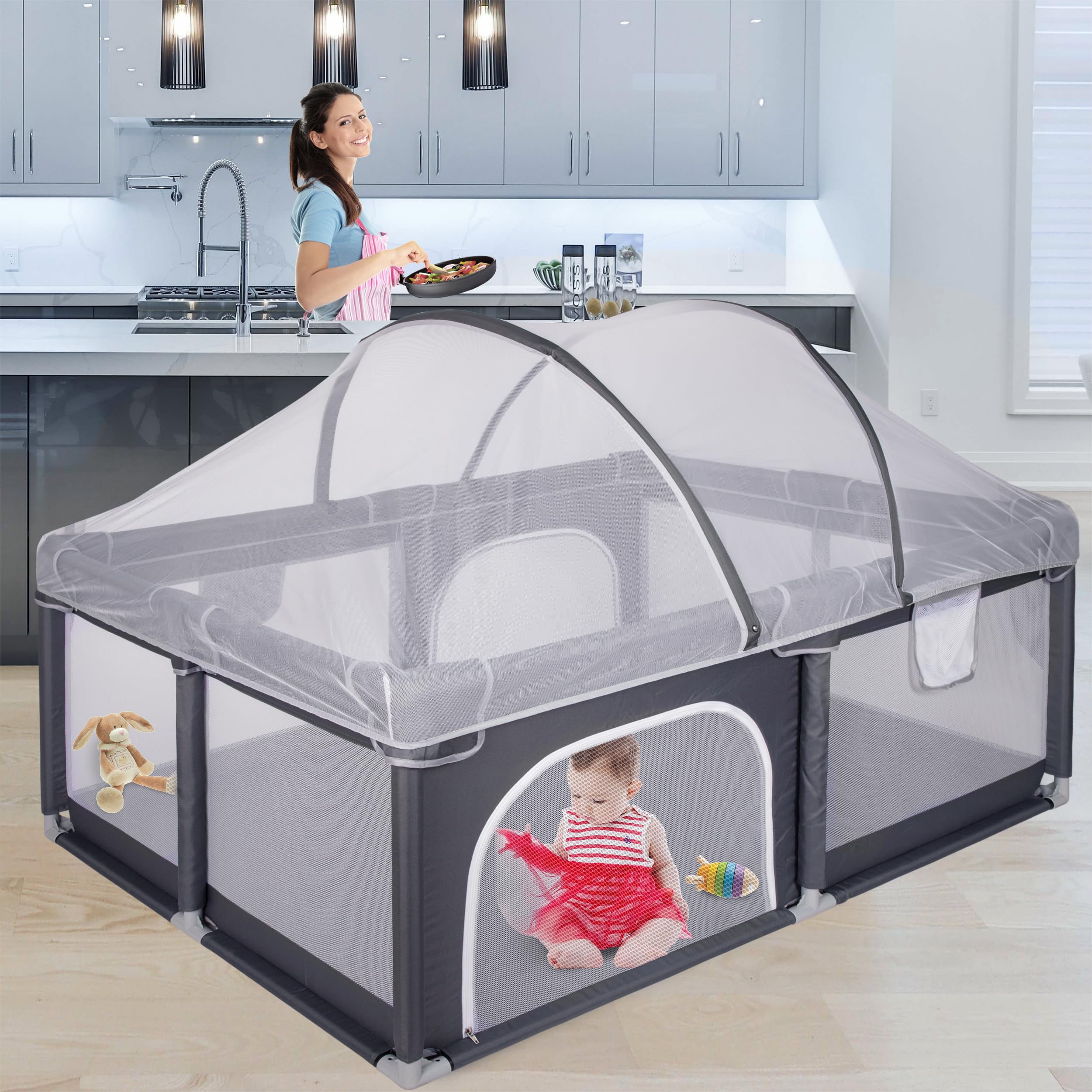 Produktbild von ONVAYA Insektenschutznetz 160x120cm - Für Laufgitter & Laufstall