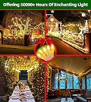 Vista 7 de 1500 LED Chrstmas Lights, 470ft Outdoor Christmas String Lights with 12 Modes, Warm White LED String Lights with Timer Dimmable Waterproof for Tree