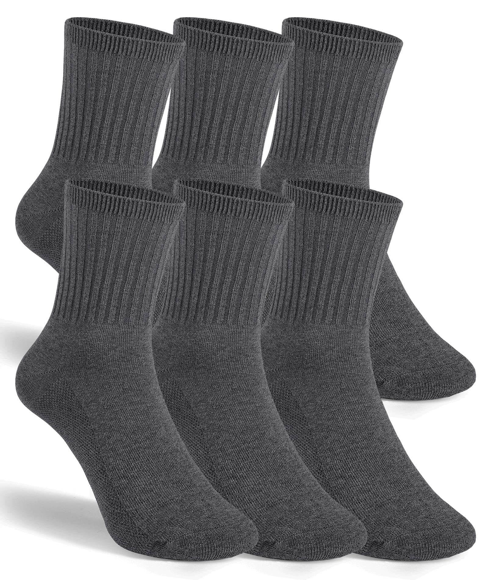 6 Pairs Girls Boys Socks Cotton Breathable Kids School Socks Grey Black White 5-13 Years