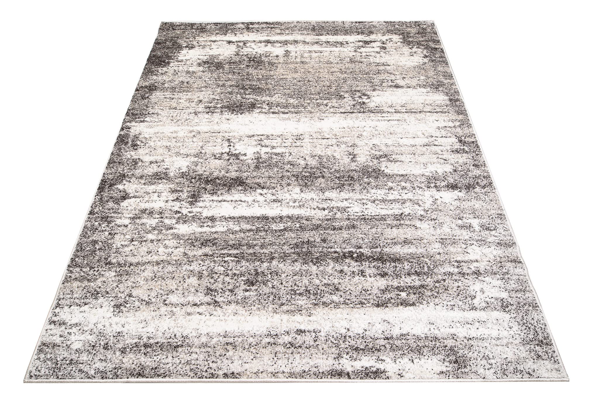 TAPISO Petra Tapis de Salon Chambre Salle à Manger Bureau Ado Design Moderne Abstrait Marron Crème Moucheté Tacheté Doux Dense Frise Poils Courts Confortable 80 x 150 cm
