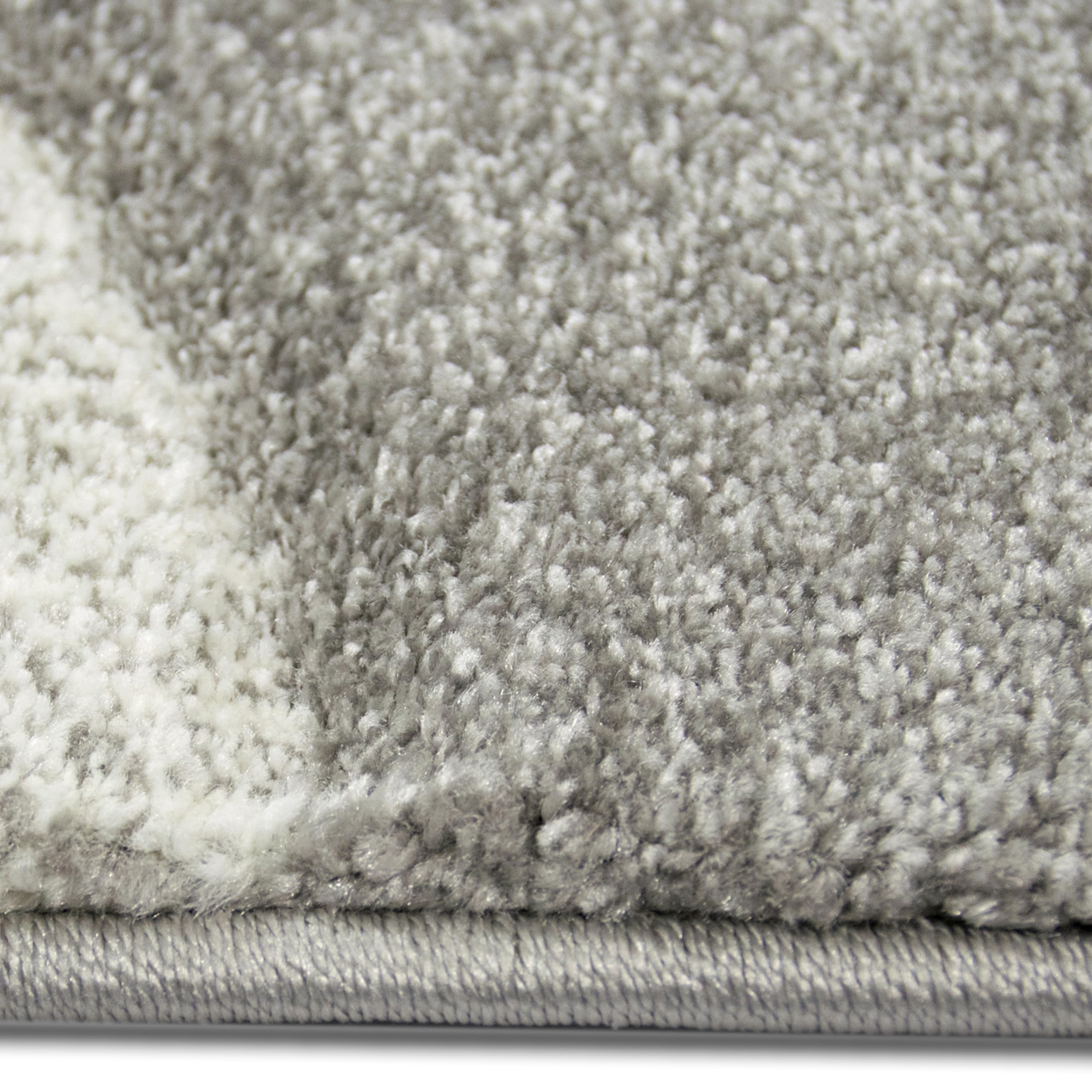 Teppich-Traum Teppich Läufer lang Flur modernes Bogenmuster Kurzflorteppich modern weich Konturenschnitt Lila-Grau 80 x 300 cm