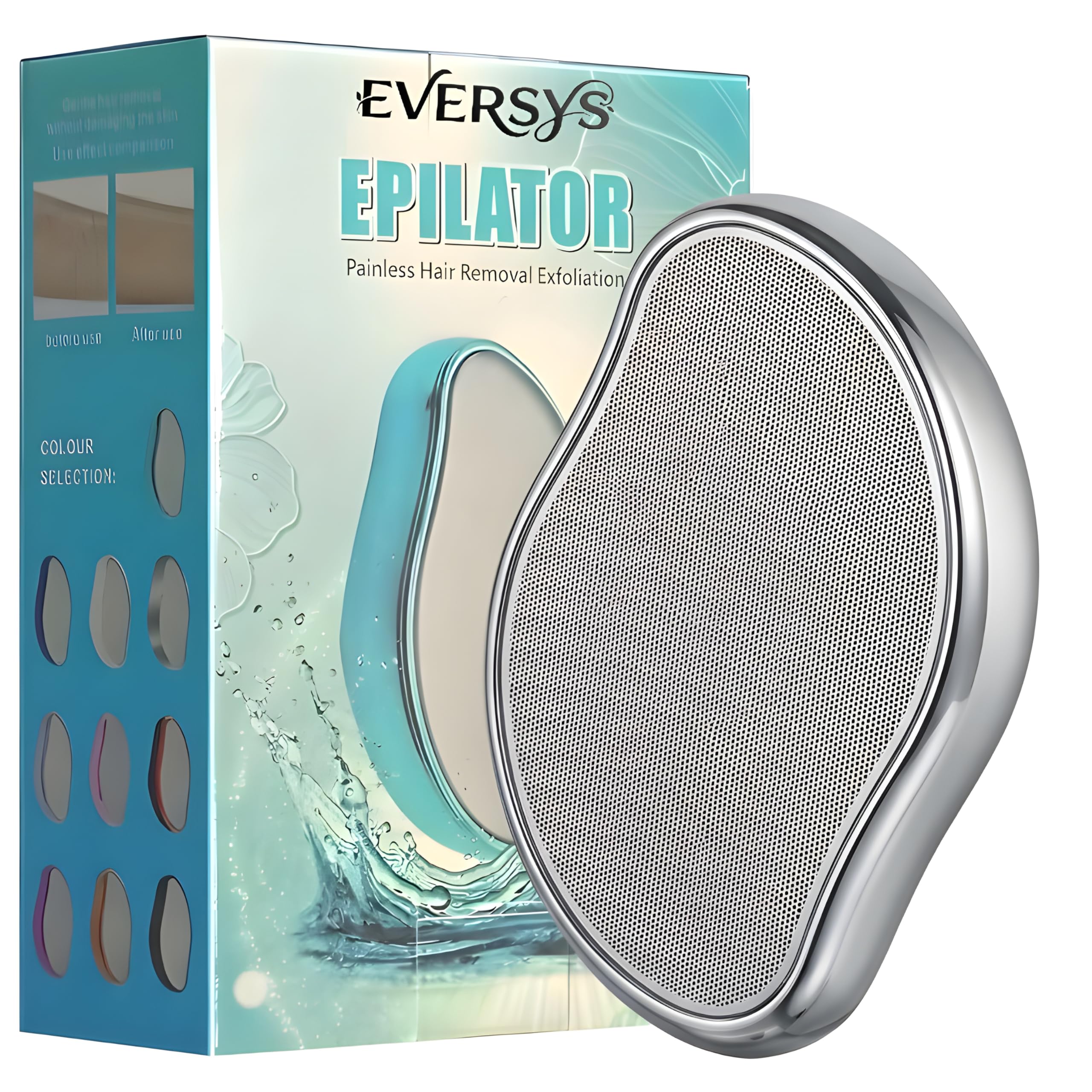 EVERSYS Reusable Crystal Hair Remover for Women, Manual Body Hair Removal and Exfoliating Hair Removal Stone for Arms, Legs & Suitable External Body Areas, Silver-picture-54