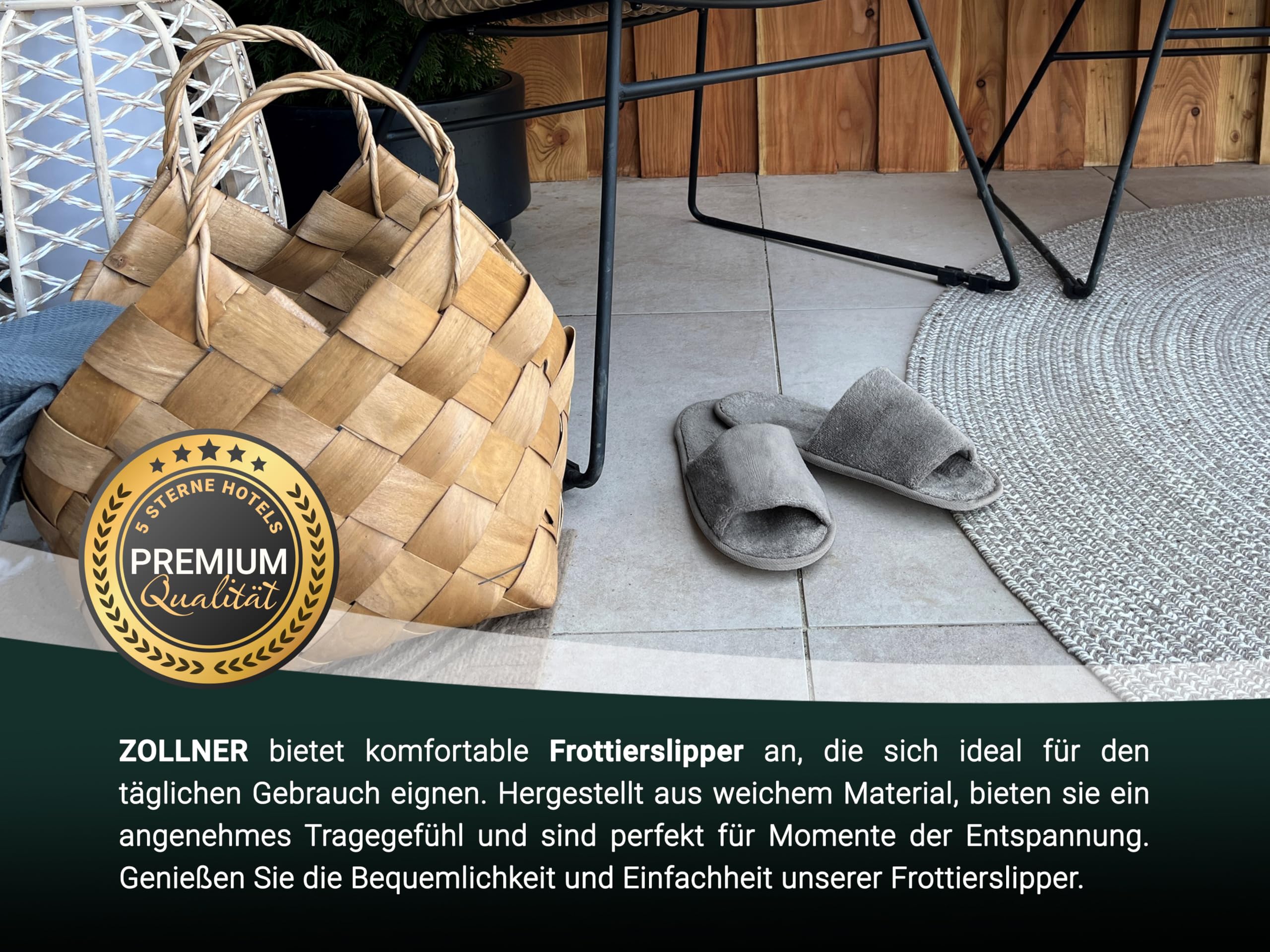 ZOLLNER Einwegslipper Gästehausschuh mit offener Spitze - Frottierslipper für Reise, Spa, Sauna und Zuhause - rutschhemmende Sohle - Einheitsgröße - Hotelqualität, 003