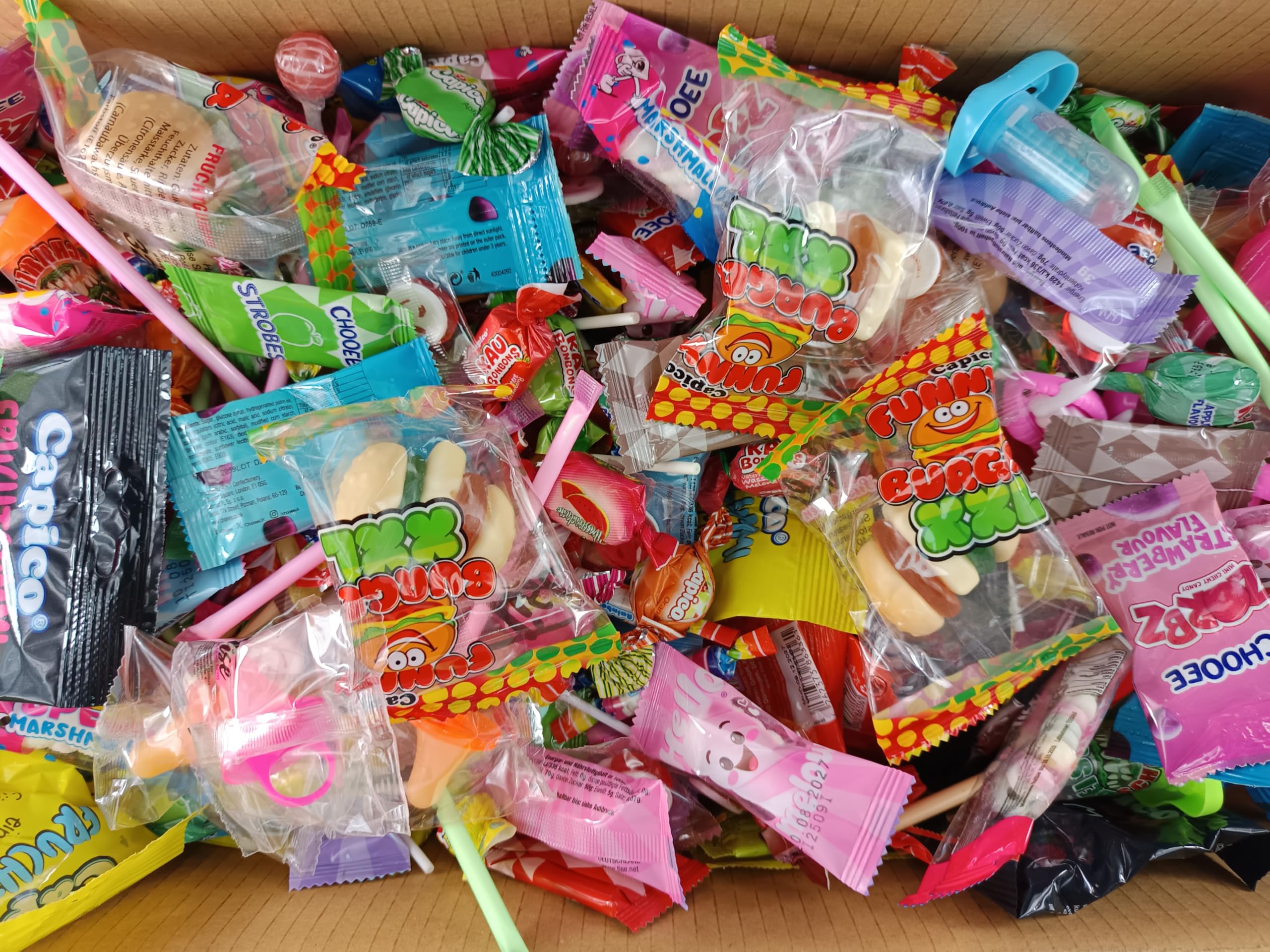XL 5kg Fruchtgummi & bunte Süßwaren Mischung Groß- und Kleinteile einzeln Verpackt für Wurfmaterial/Geburtstag/Party/Candybar/Großfamilie