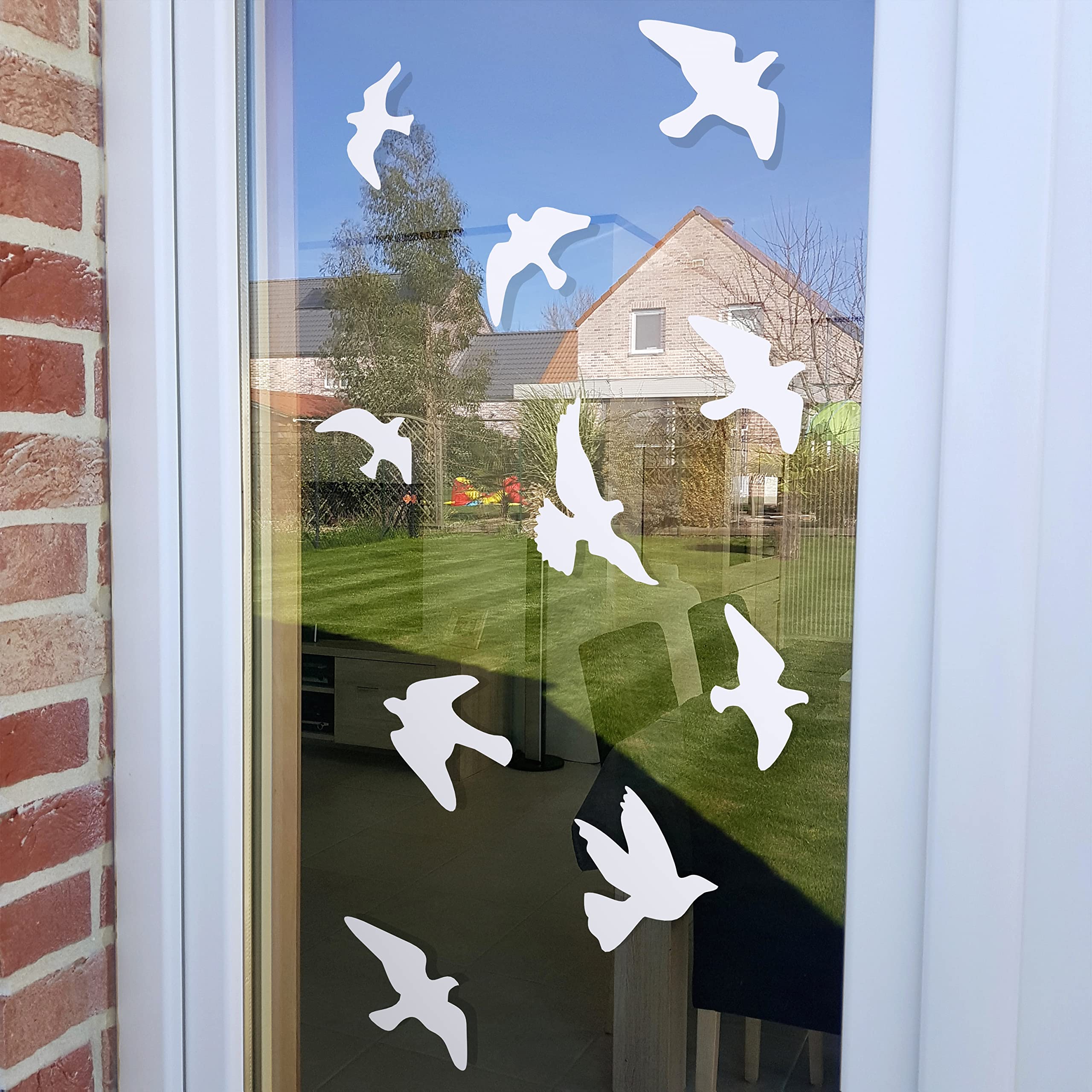 12 Adesivi Vetri Anticollisione Uccelli - Colibrì E Uccelli Misti - Decorazione Finestra E Specchio