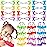 Expressions 24pc Ponytailers Hair Elastics, Mini Bow-Shaped Multicolored Twin Beads Bauble Ponytail Holders, Toddler Hair Accessories, Kids Value Pack