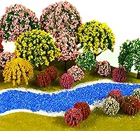 Vista 1 de 32 árboles modelo de 1.4 in a 3.9 in, modelo mixto, tren, paisaje, arquitectura, árboles falsos para manualidades, modelo de construcción, paisaje