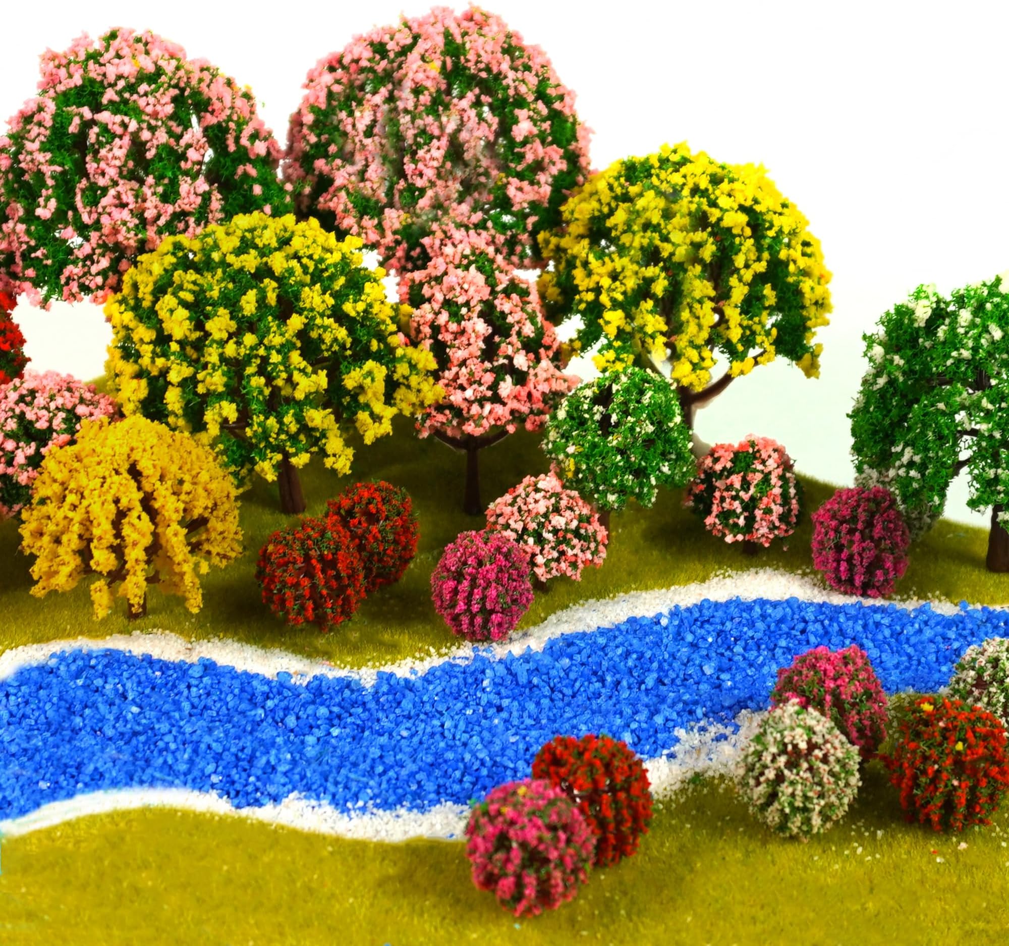 32 Pieces Model Trees 3.5cm - 10cm Mixed Model Tree Train Scenery Architecture Trees Fake Trees for DIY Crafts, Building Model, Scenery Landscape Natural Green